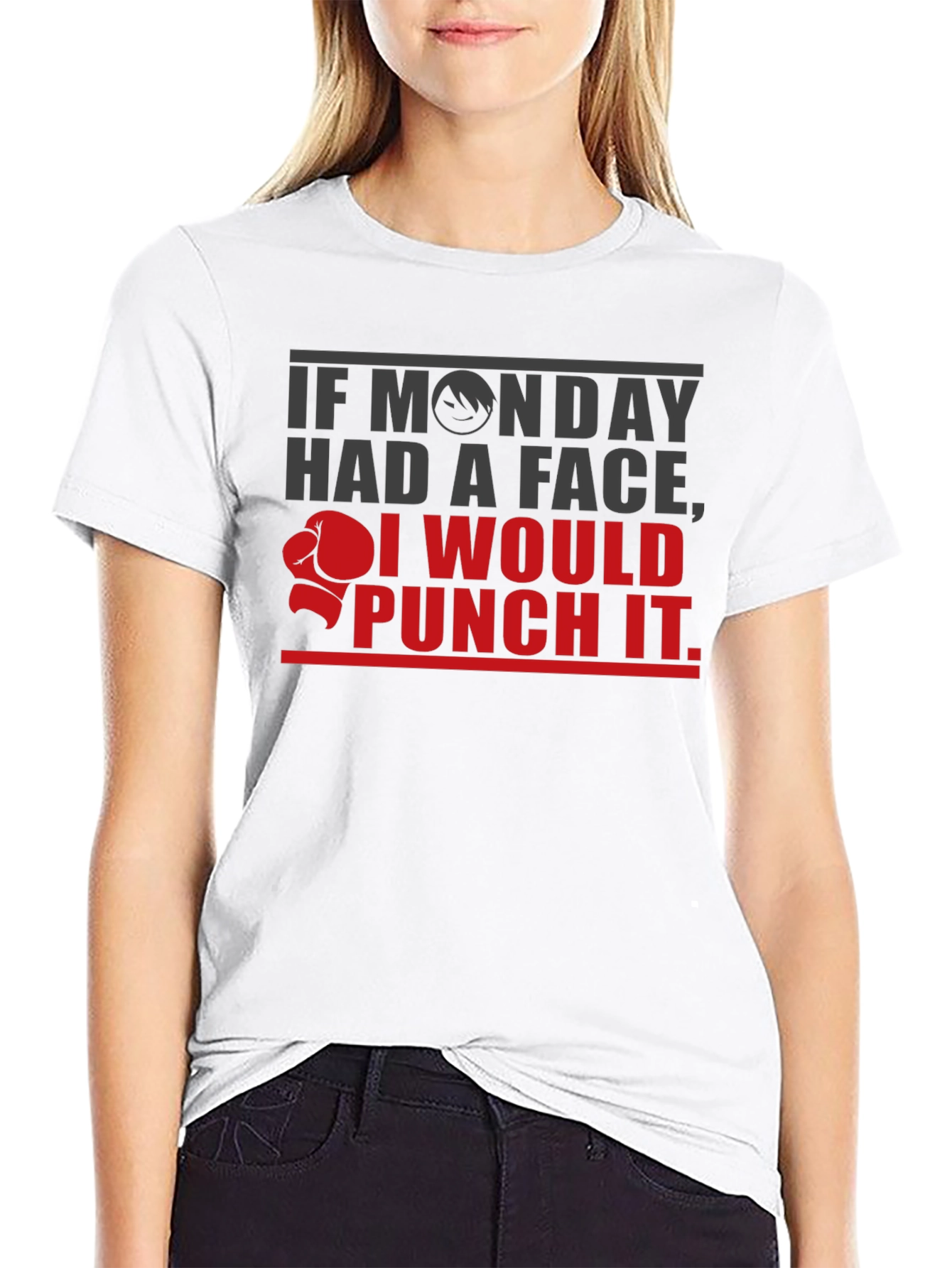 Monday Face Punch T-Shirt - Funny Graphic Tee