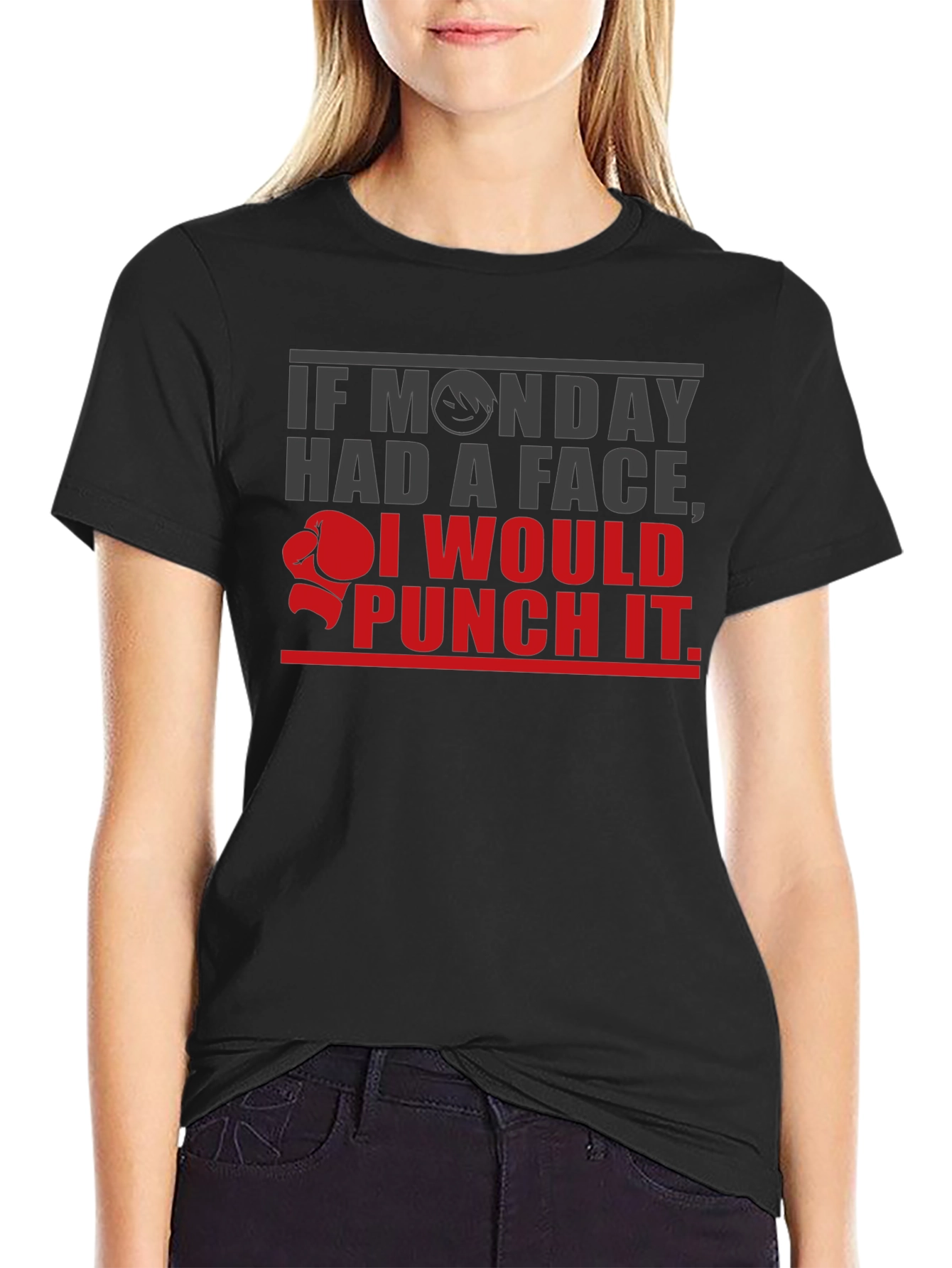 Monday Face Punch T-Shirt - Funny Graphic Tee
