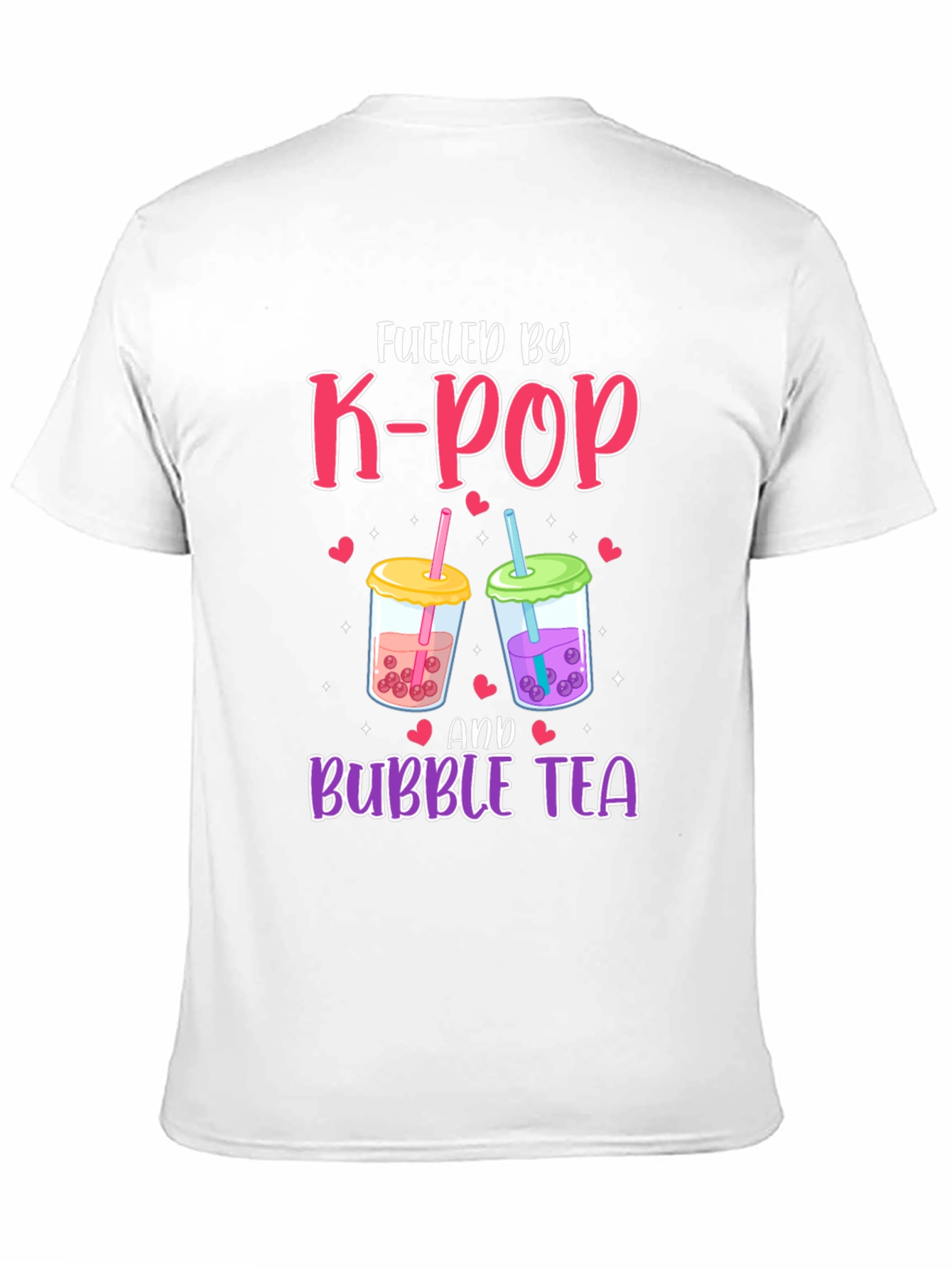 Fueled By K-Pop and Bubble Tea Black T-Shirt