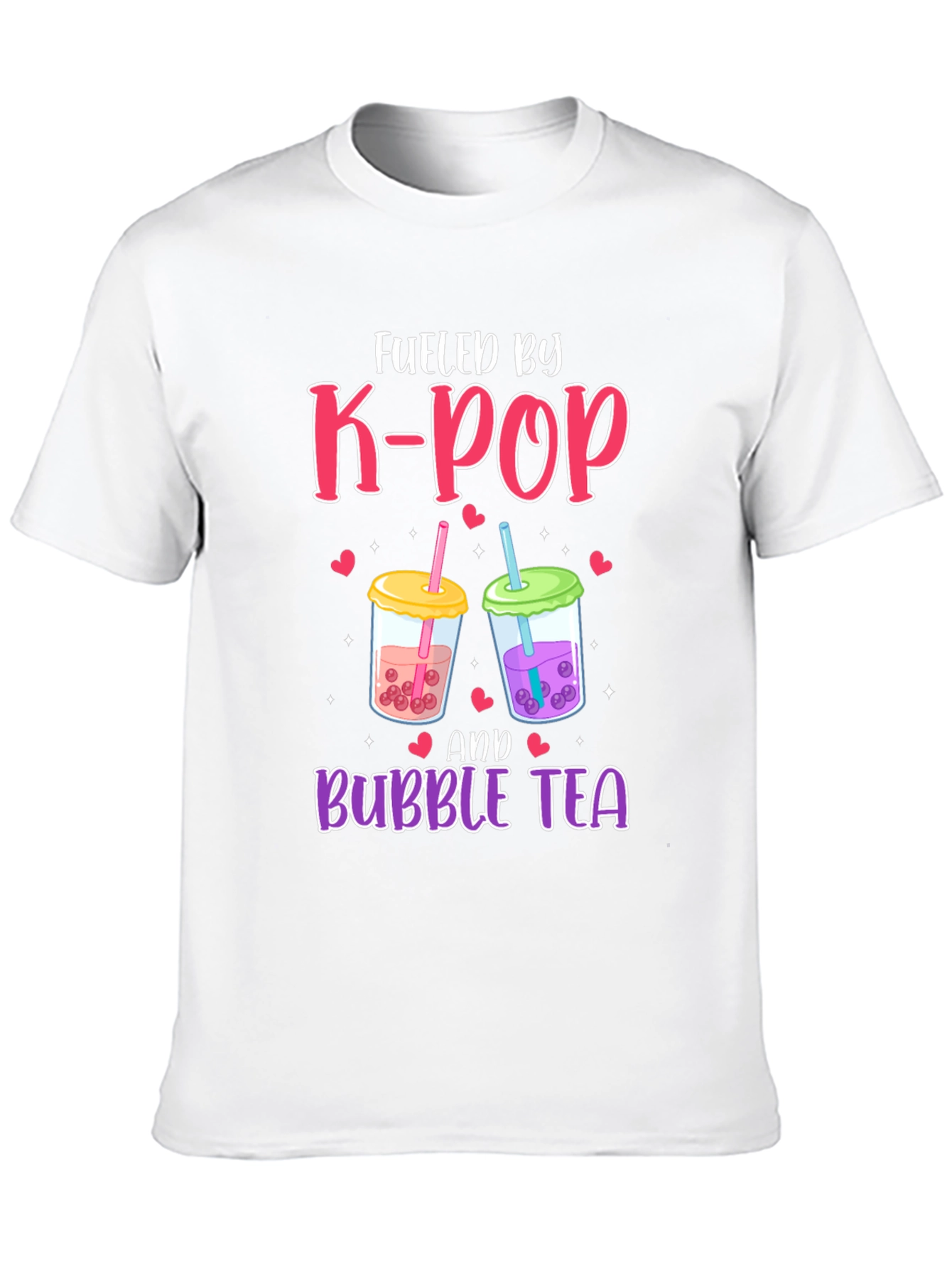 Fueled By K-Pop and Bubble Tea Black T-Shirt