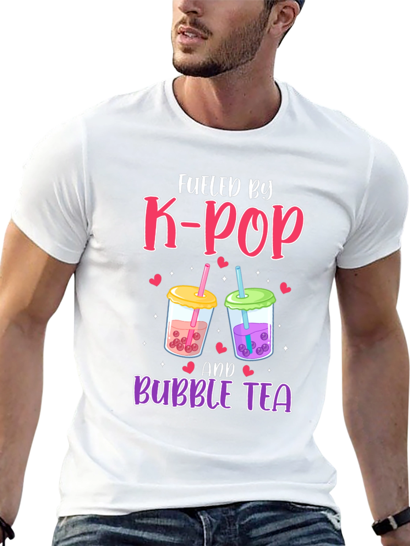 Fueled By K-Pop and Bubble Tea Black T-Shirt