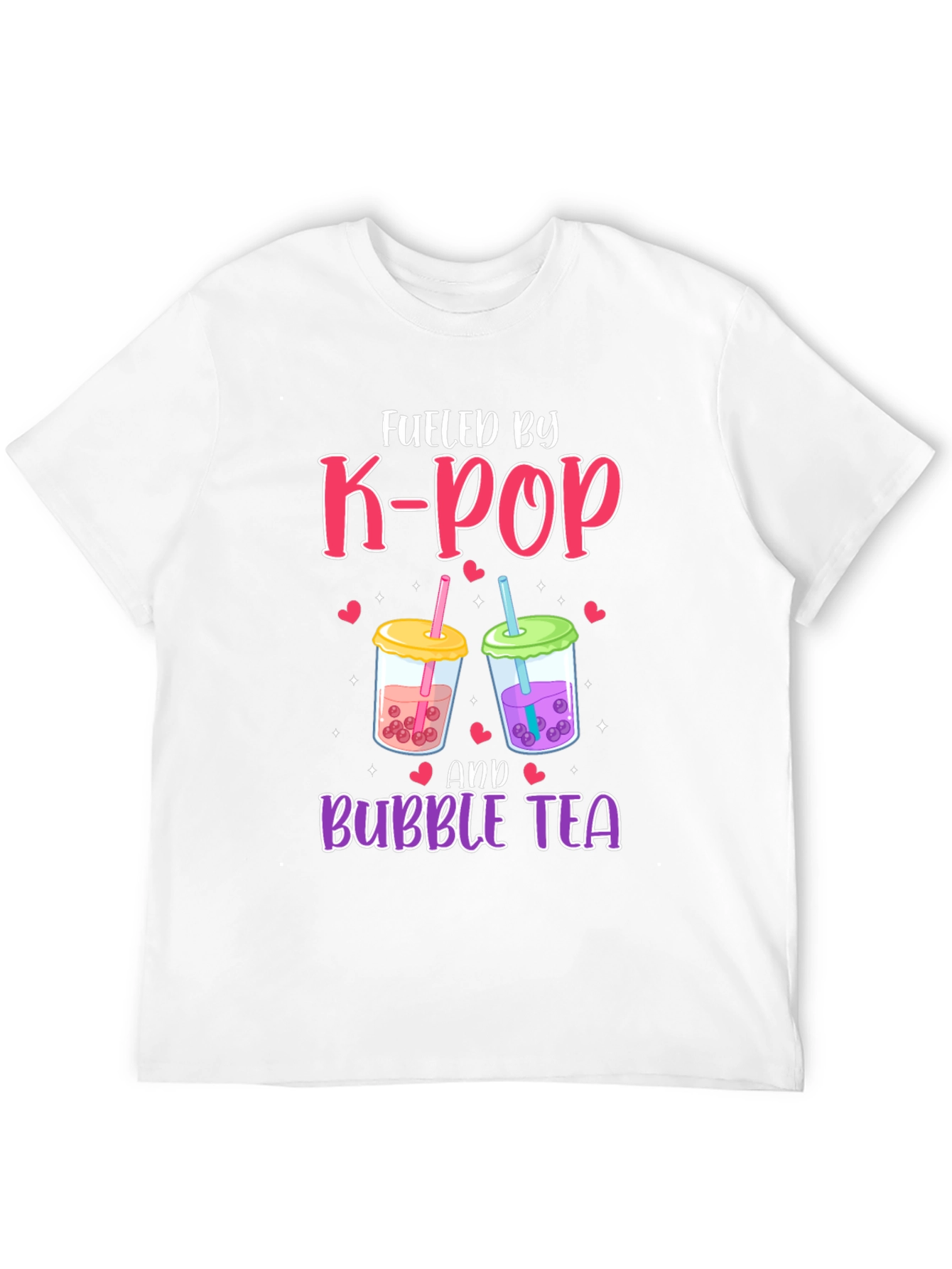 Fueled By K-Pop and Bubble Tea Black T-Shirt