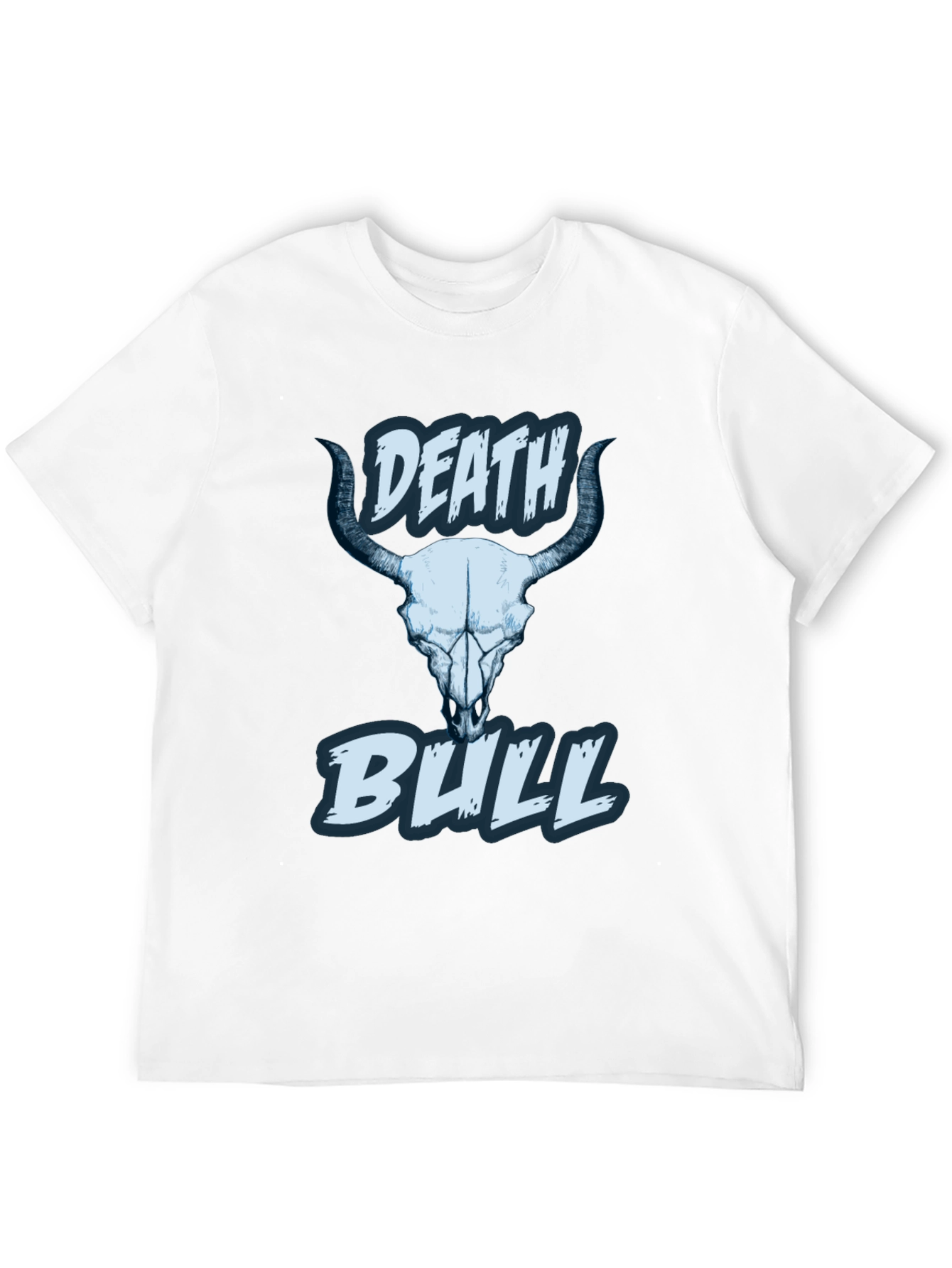 Death Bull Graphic Tee - Black Skull Design