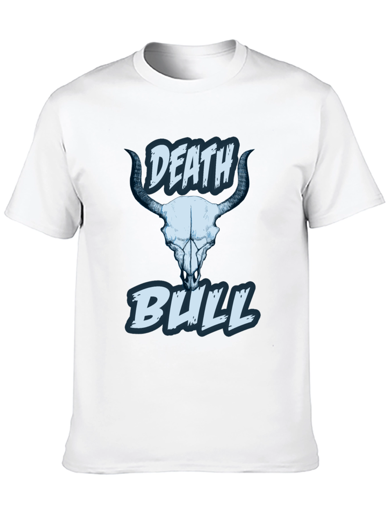 Death Bull Graphic Tee - Black Skull Design