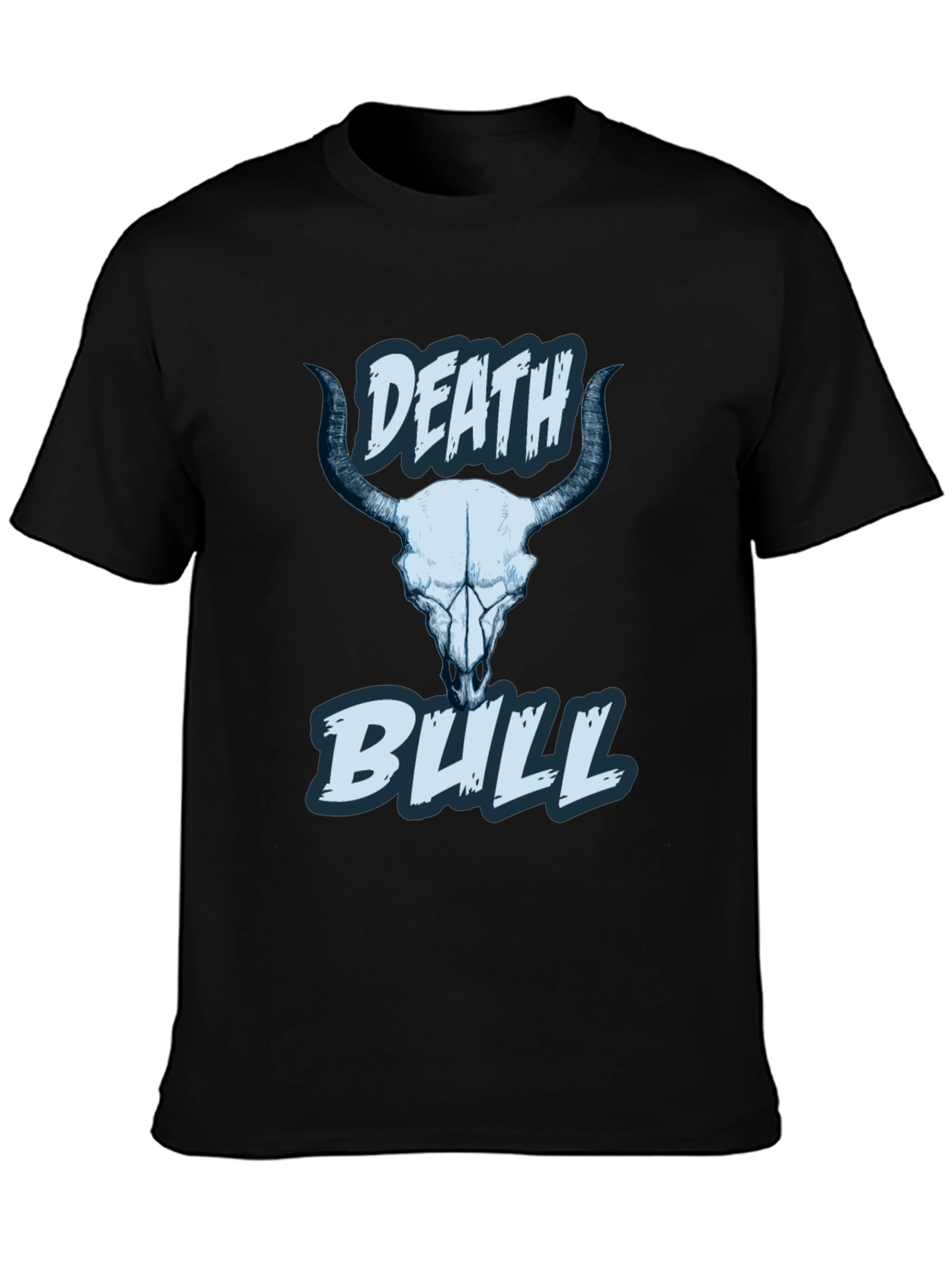 Death Bull Graphic Tee - Black Skull Design