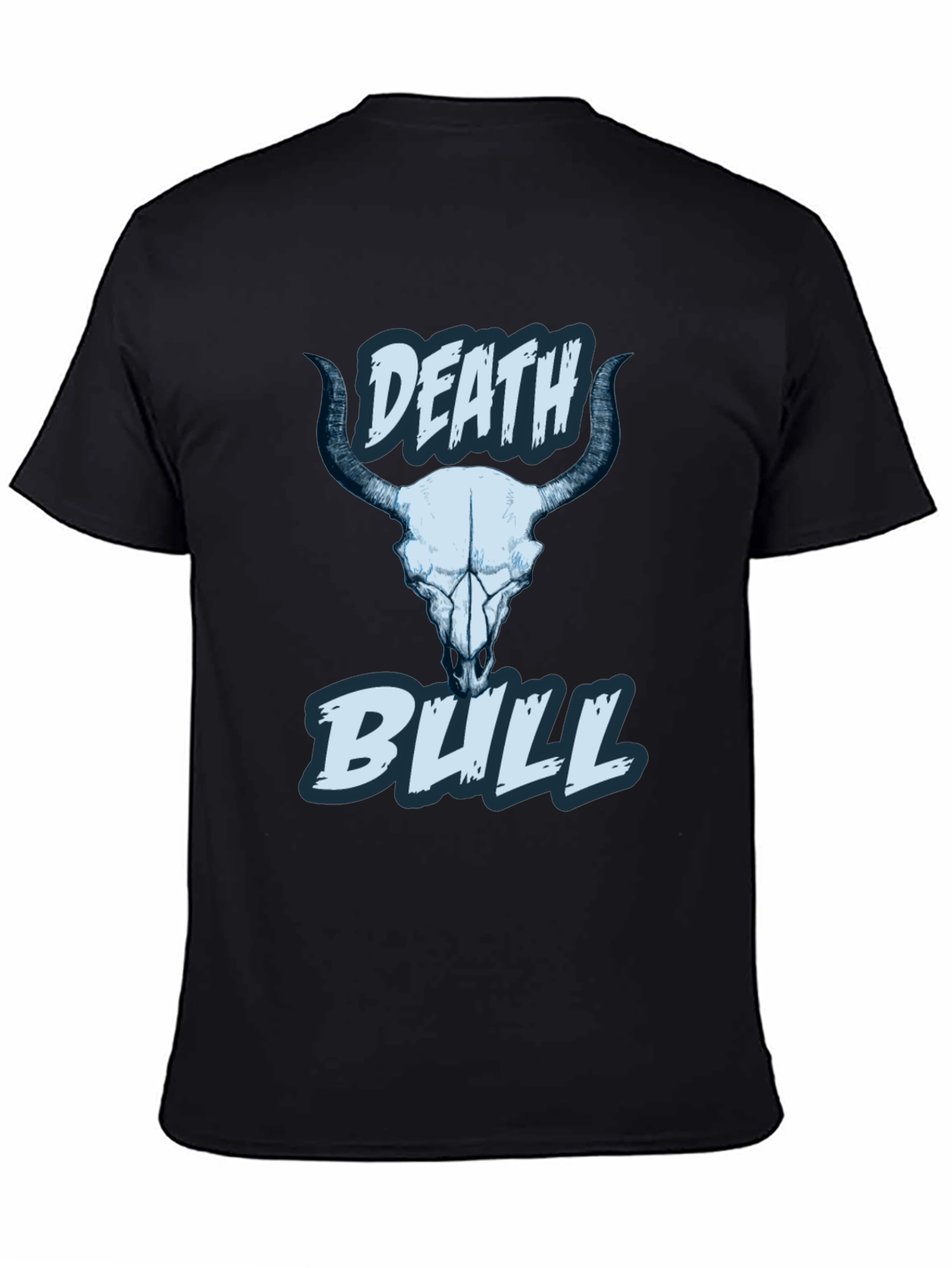 Death Bull Graphic Tee - Black Skull Design