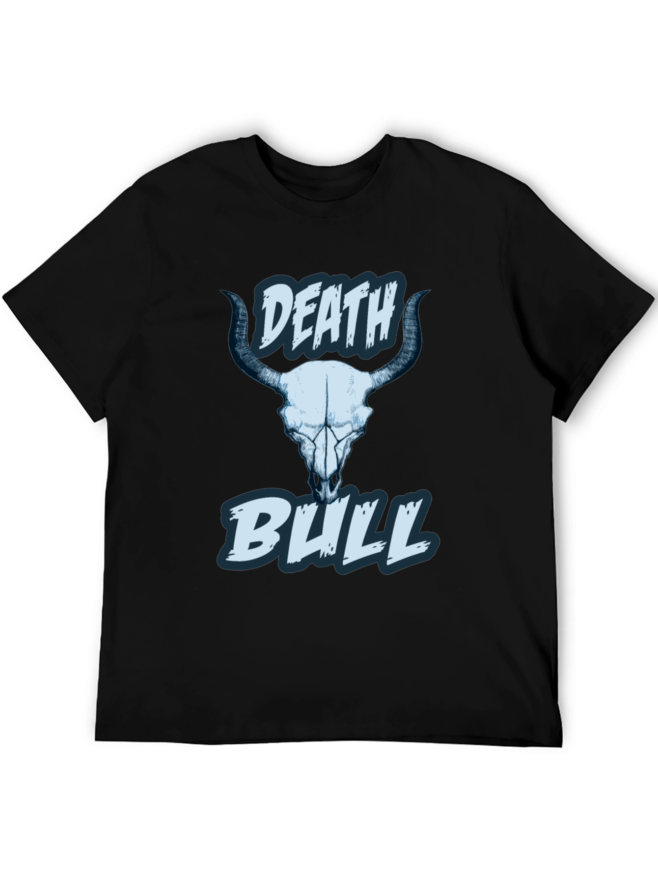 Death Bull Graphic Tee - Black Skull Design
