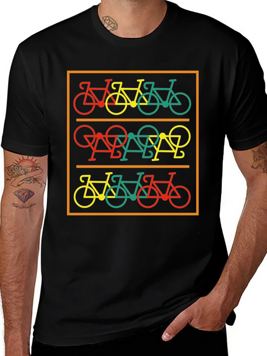 Retro Bicycle Graphic Tee - Colorful Bike Design