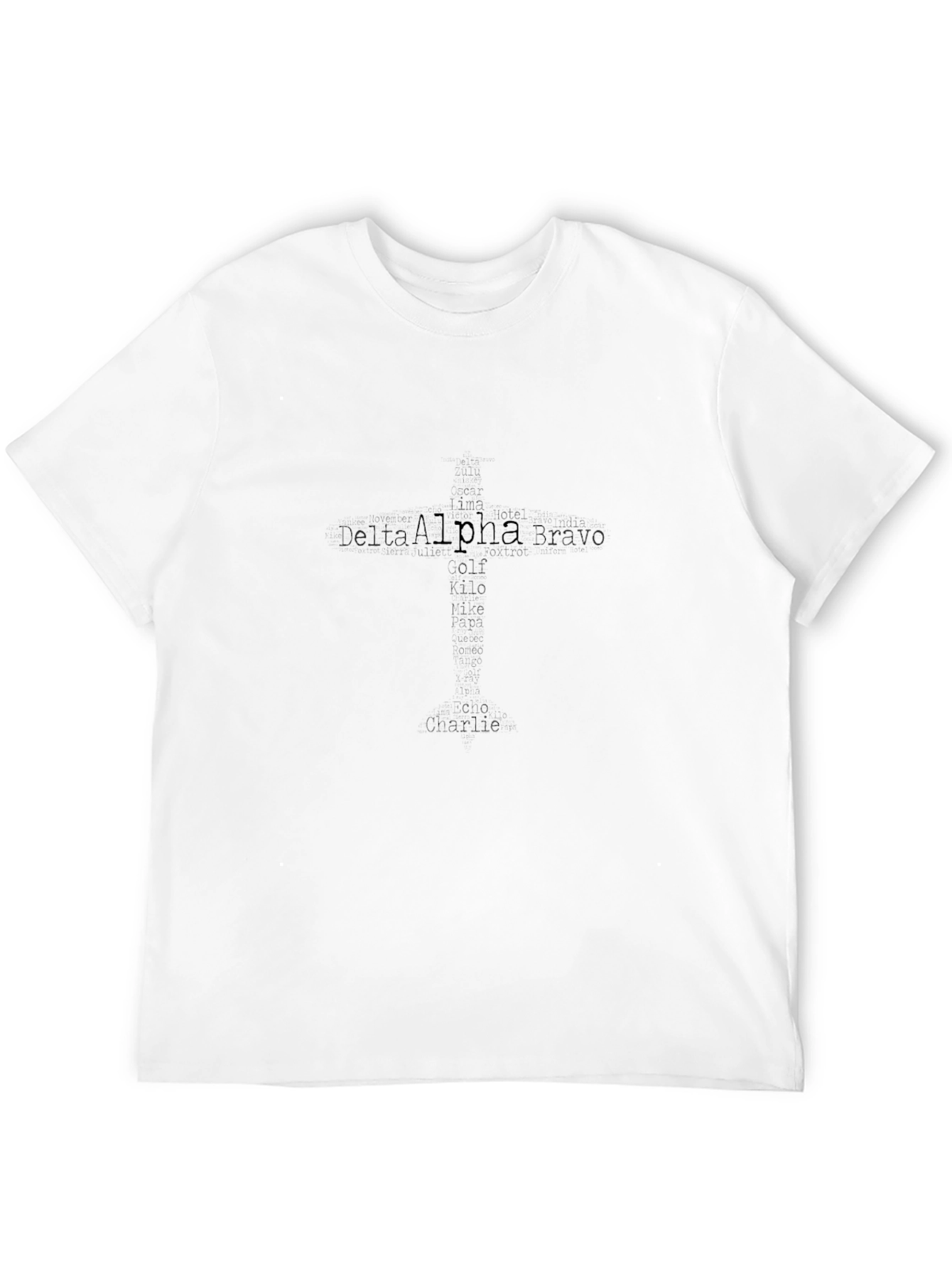 Phonetic Alphabet Black Graphic T-Shirt