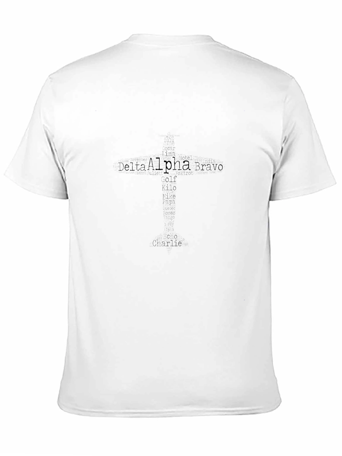 Phonetic Alphabet Black Graphic T-Shirt