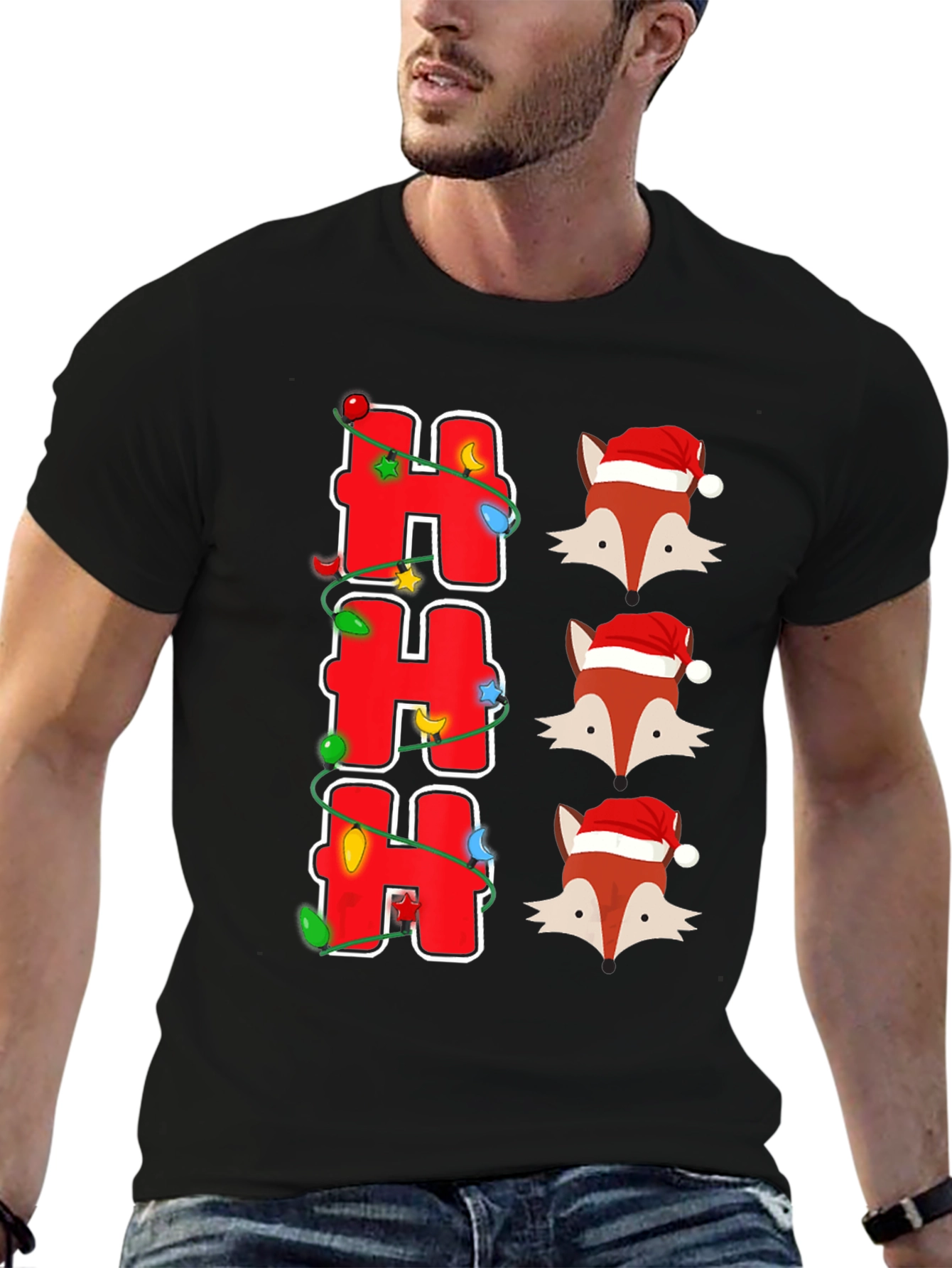 Festive Foxes Ho Ho Ho Christmas T-Shirt