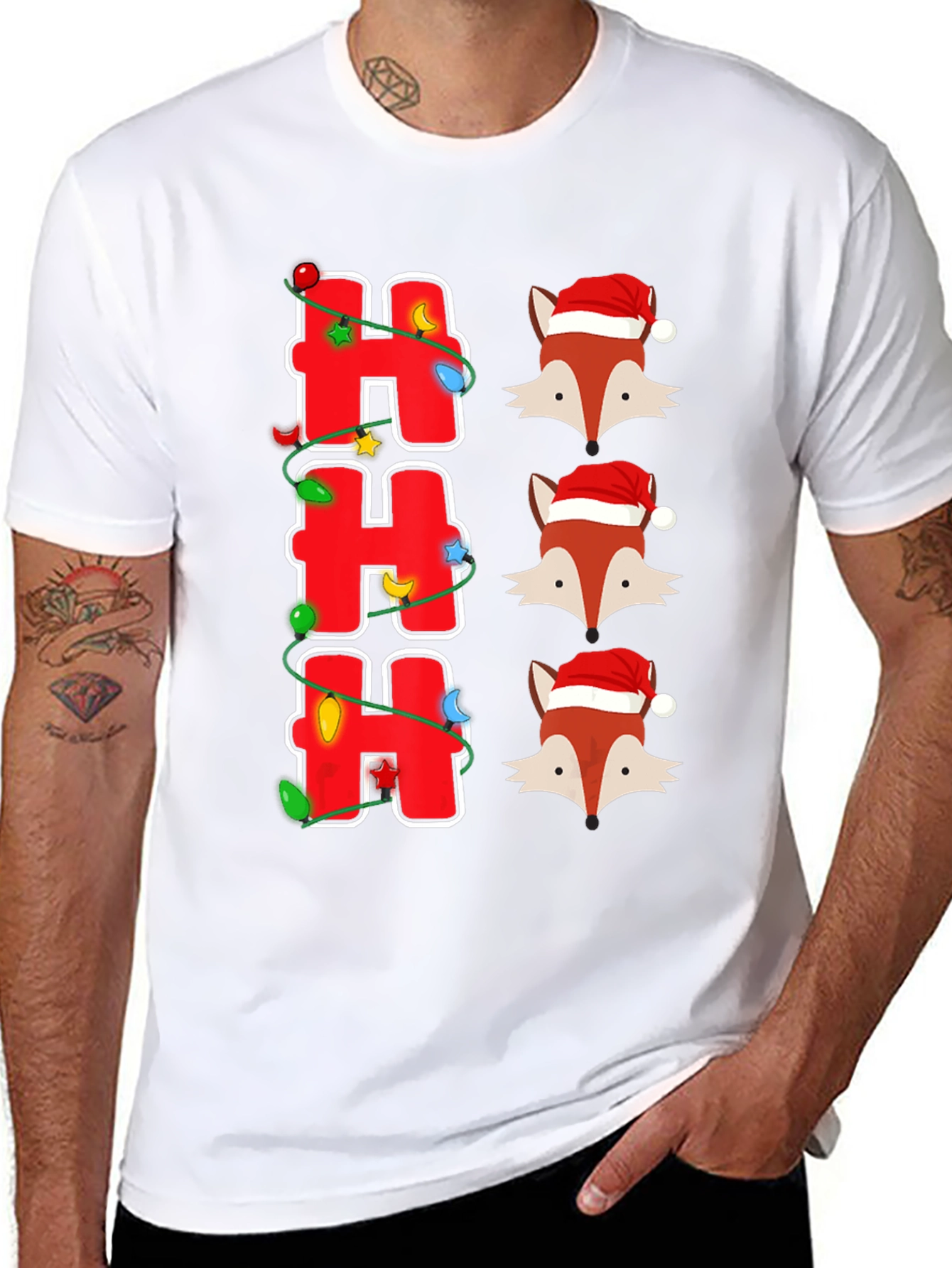 Festive Foxes Ho Ho Ho Christmas T-Shirt