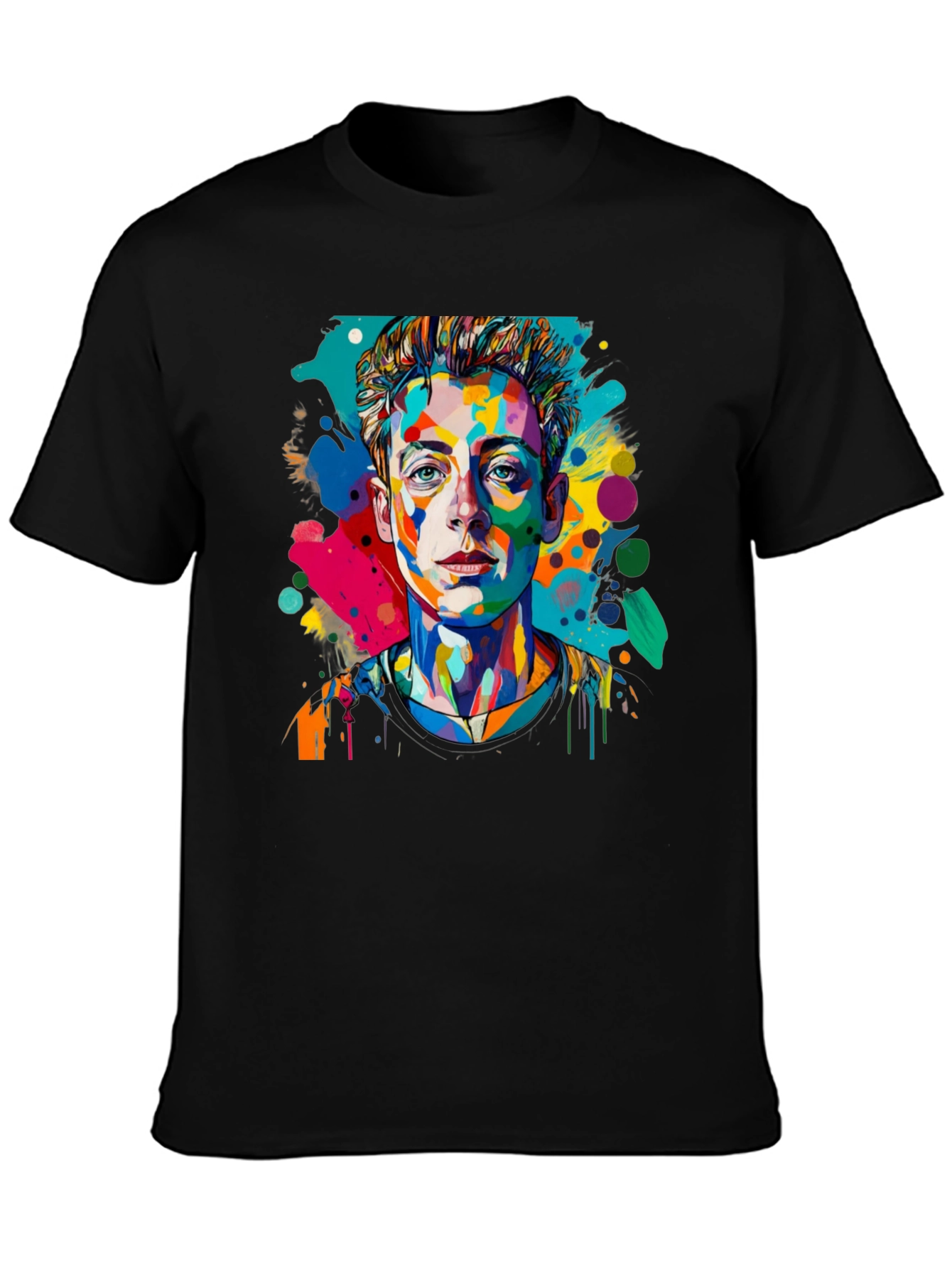 Pop Art Mans Black T-Shirt