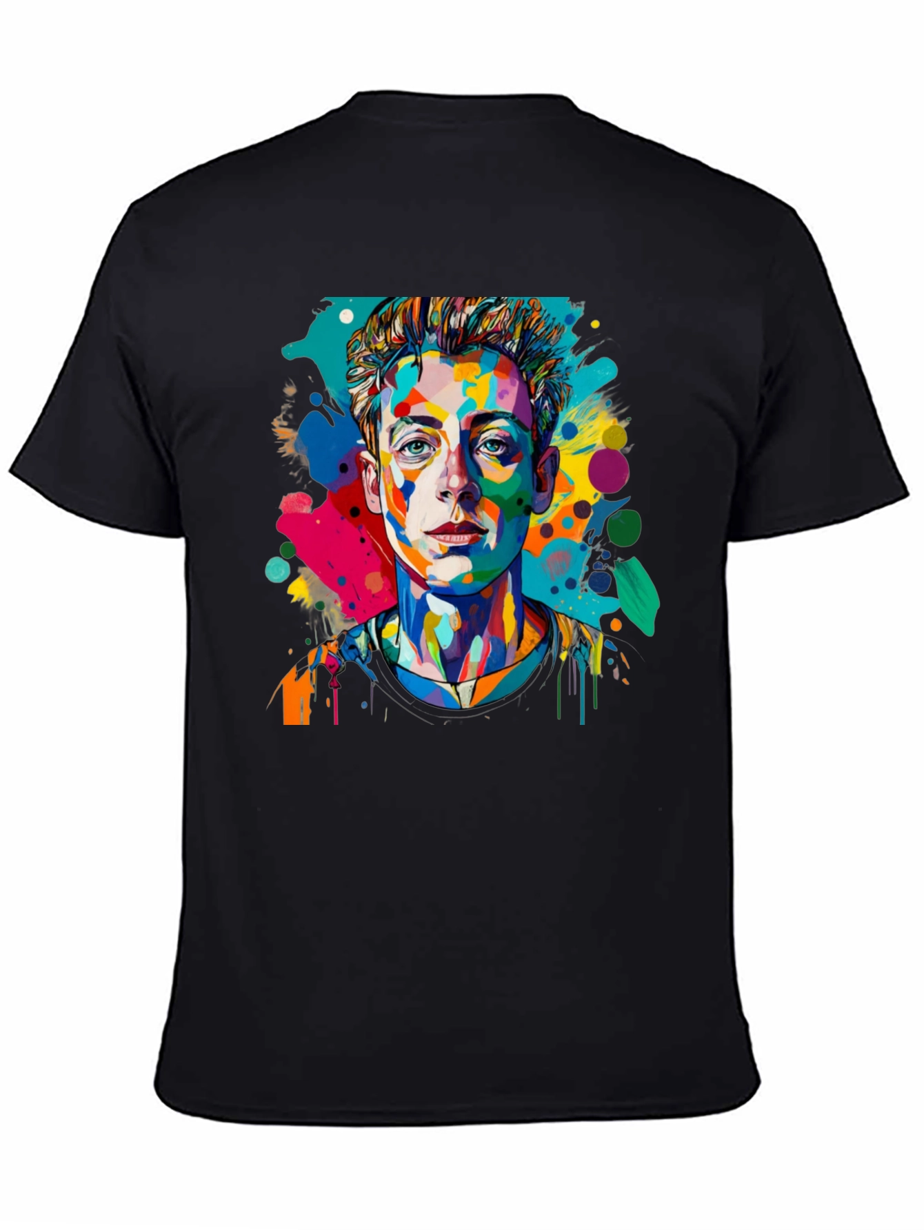Pop Art Mans Black T-Shirt
