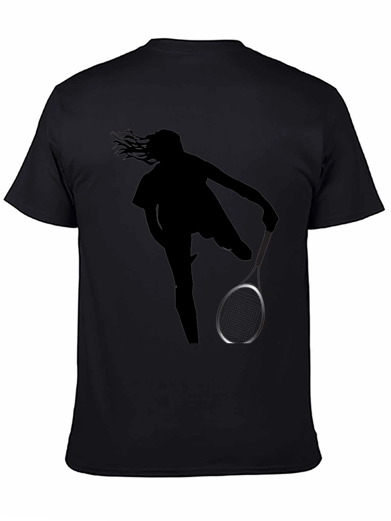 Tennis Player Silhouette Graphic T-Shirt
