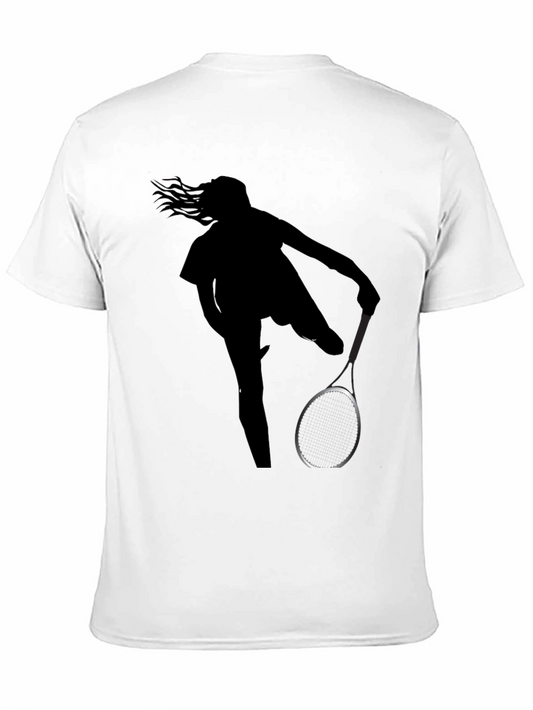 Tennis Player Silhouette Graphic T-Shirt