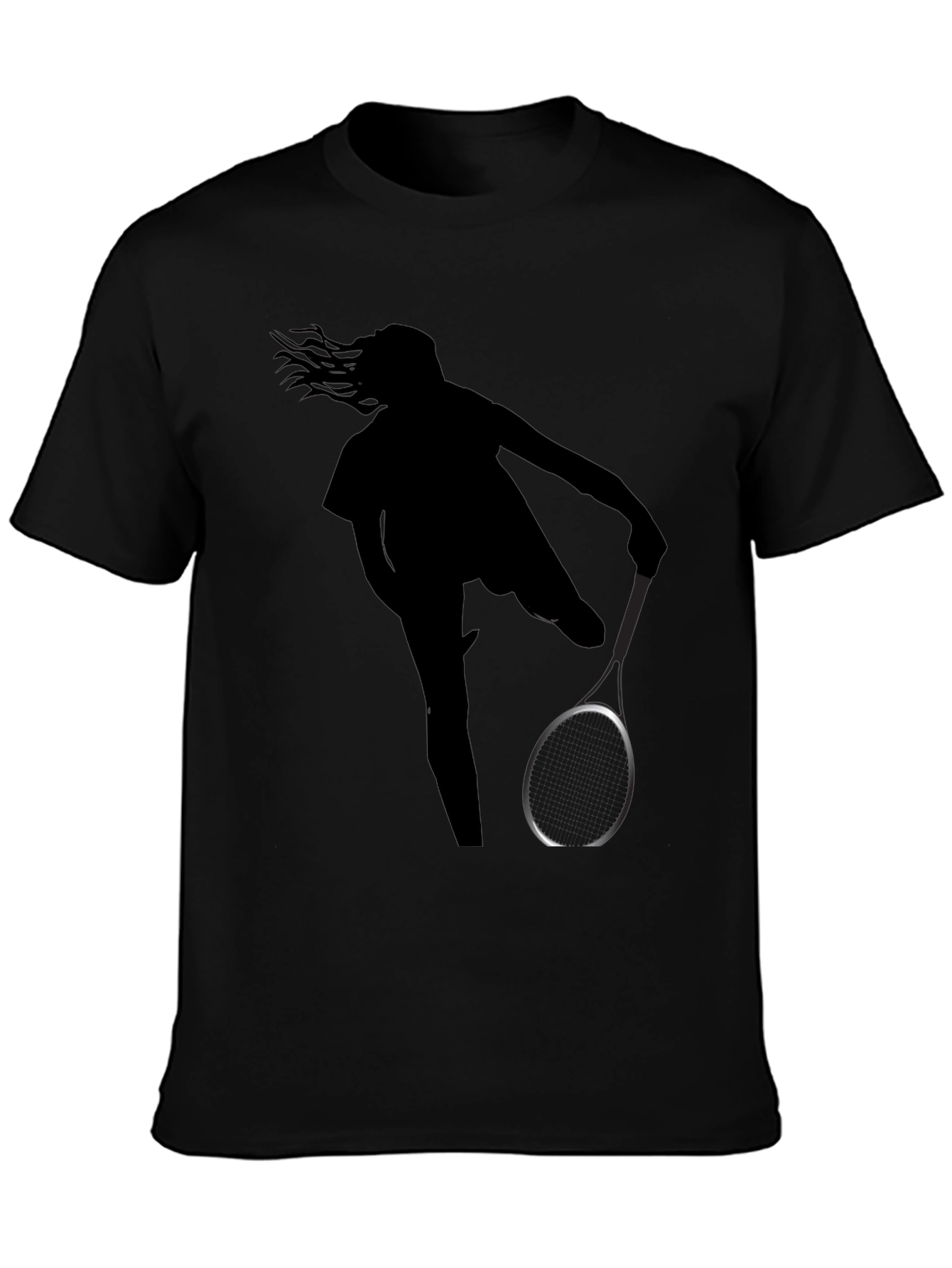 Tennis Player Silhouette Graphic T-Shirt