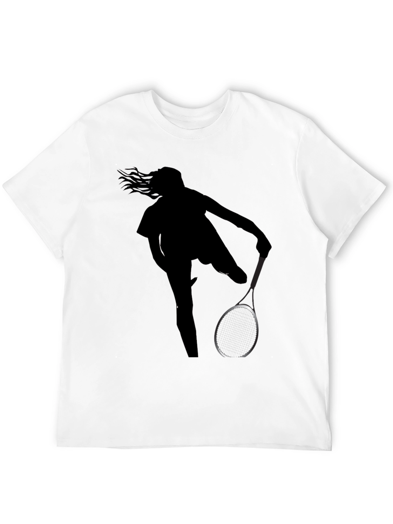 Tennis Player Silhouette Graphic T-Shirt