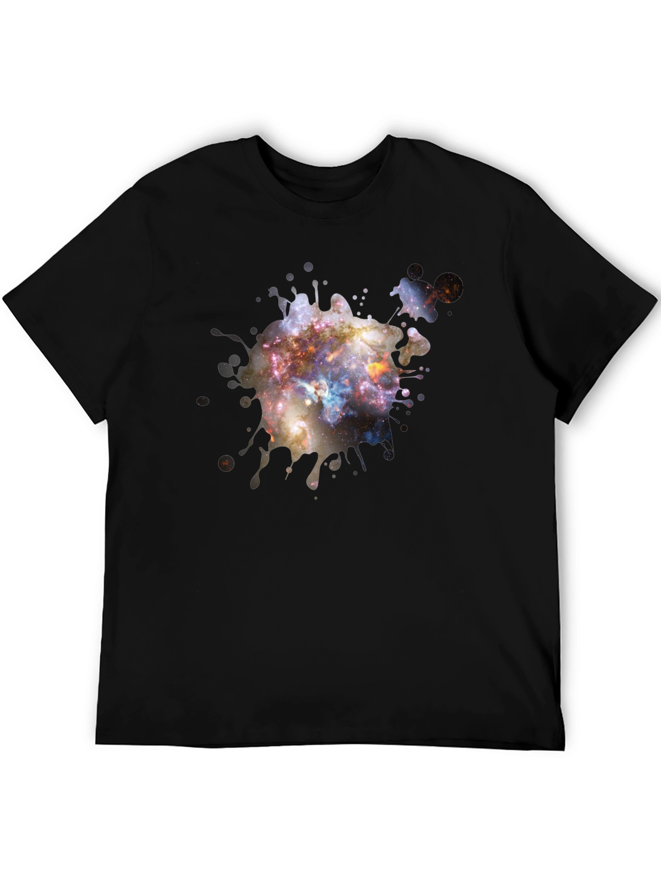 Galaxy Paint Splatter Black T-Shirt