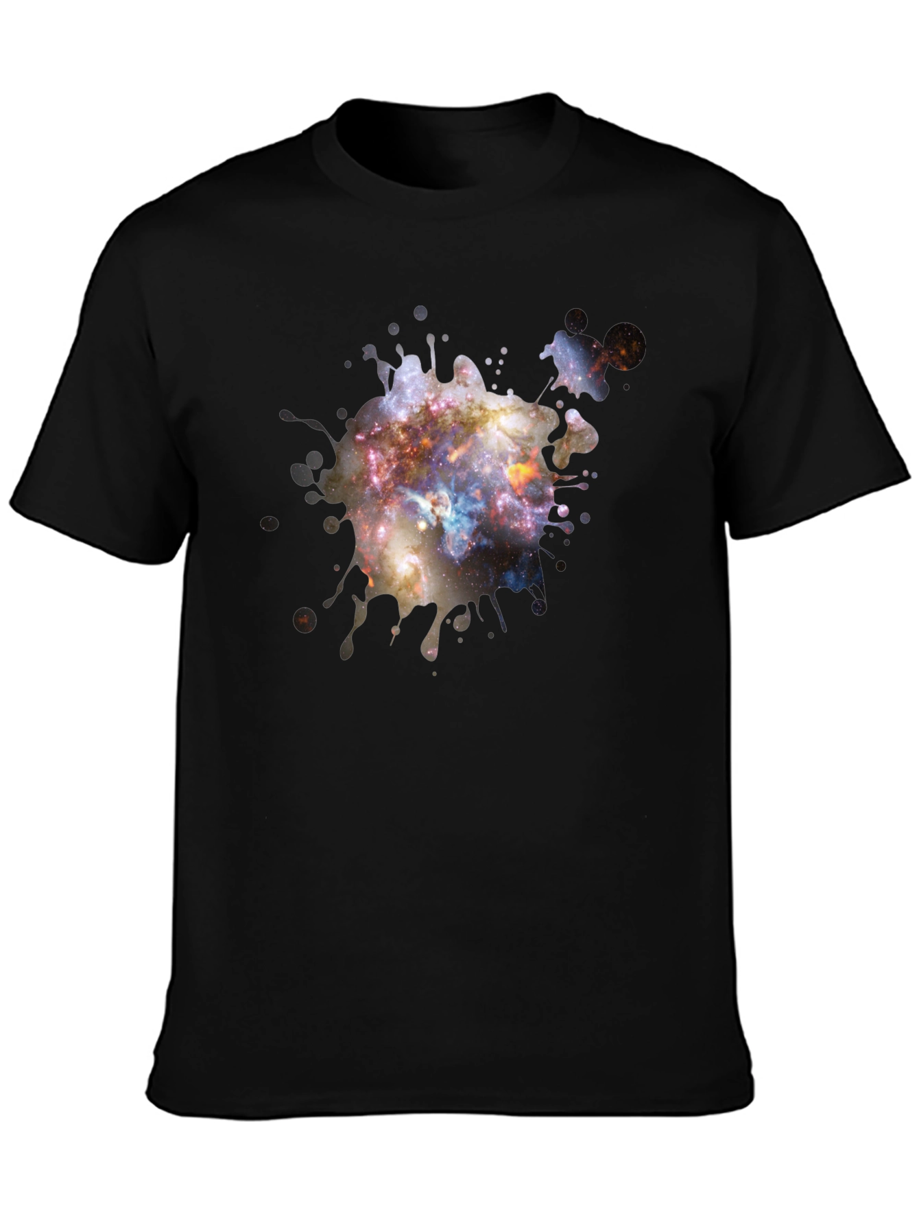 Galaxy Paint Splatter Black T-Shirt