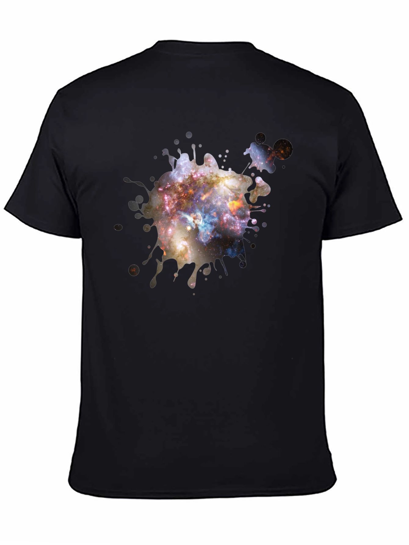 Galaxy Paint Splatter Black T-Shirt
