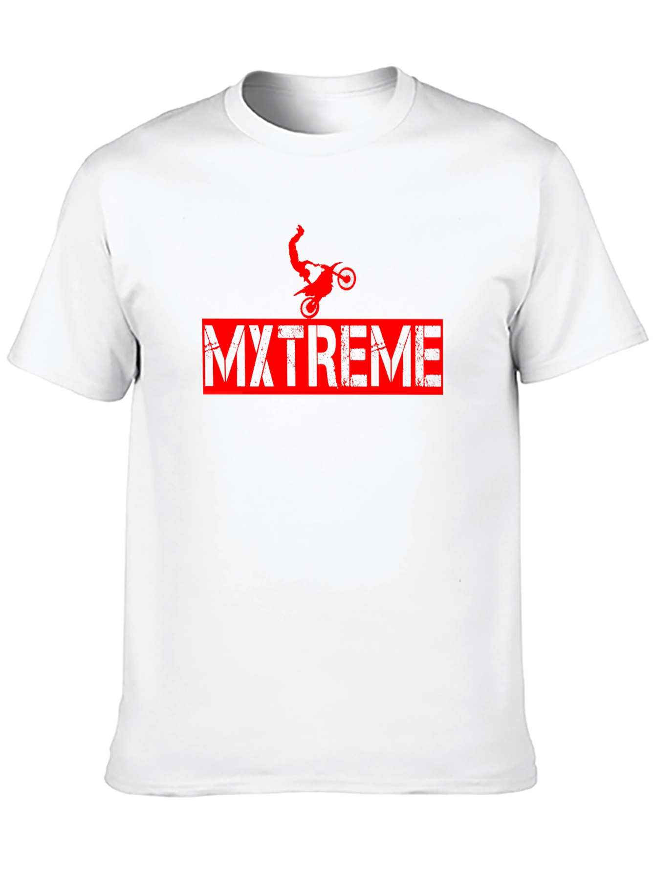 MXTREME Black Graphic Tee - Motocross Stunt Design