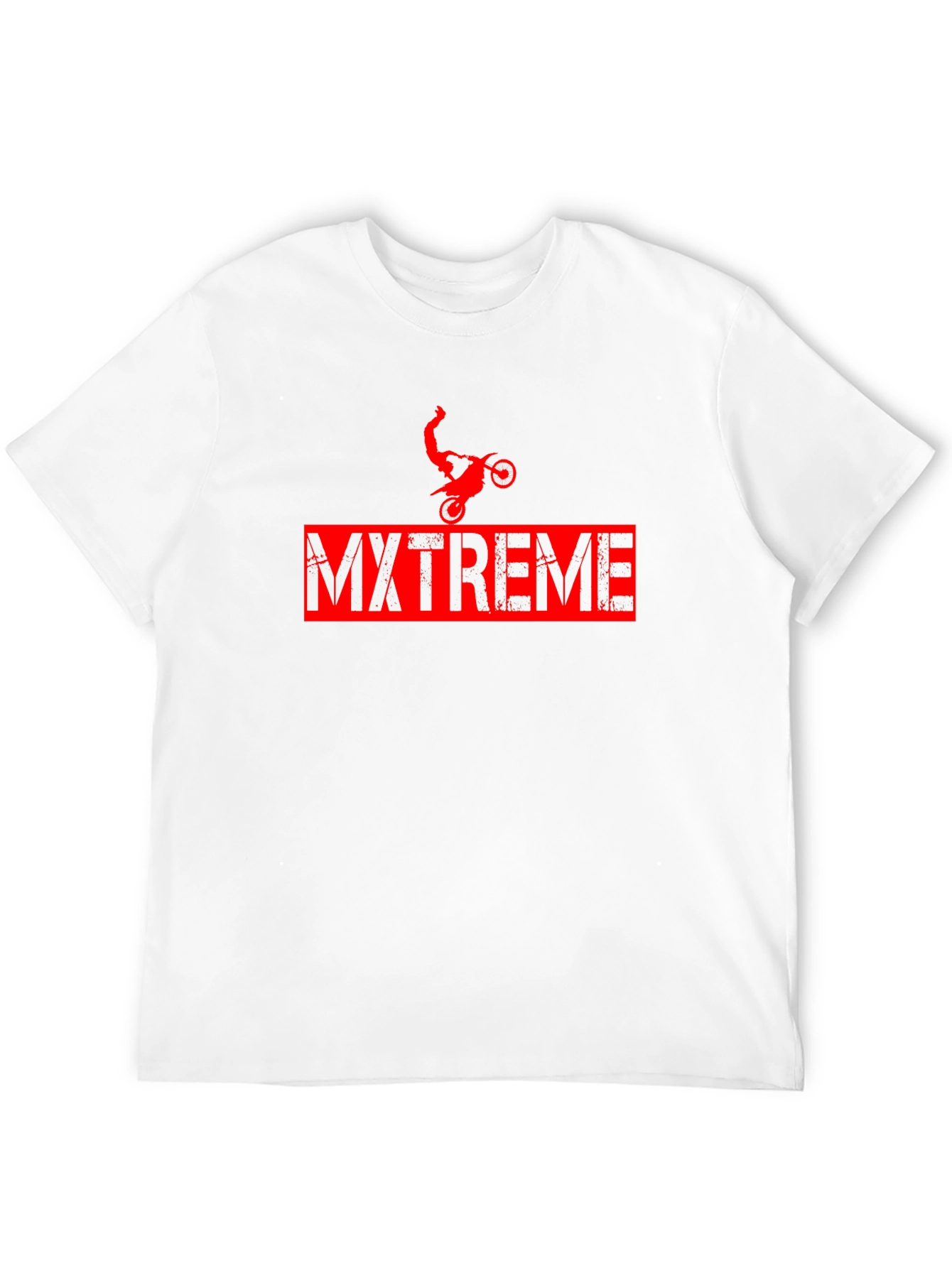 MXTREME Black Graphic Tee - Motocross Stunt Design