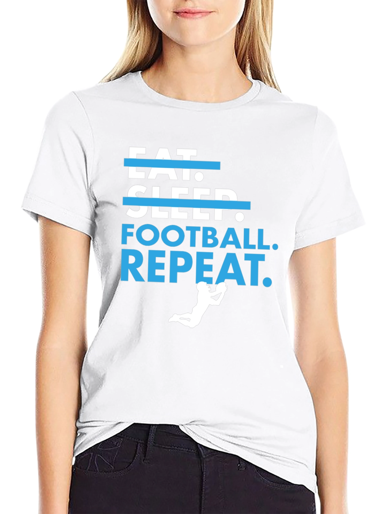 Eat Sleep Football Repeat T-Shirt Graphic Tee