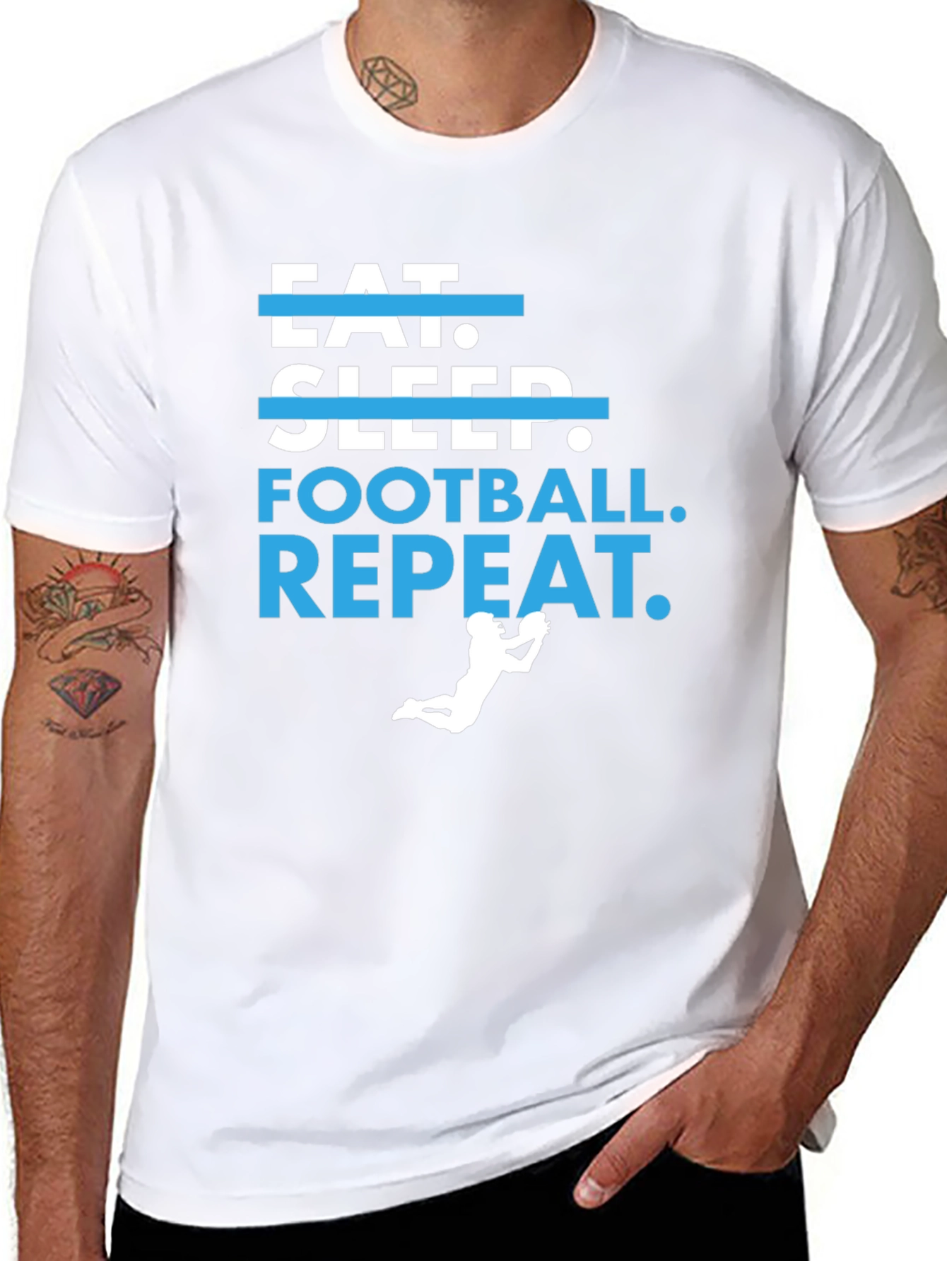 Eat Sleep Football Repeat T-Shirt Graphic Tee