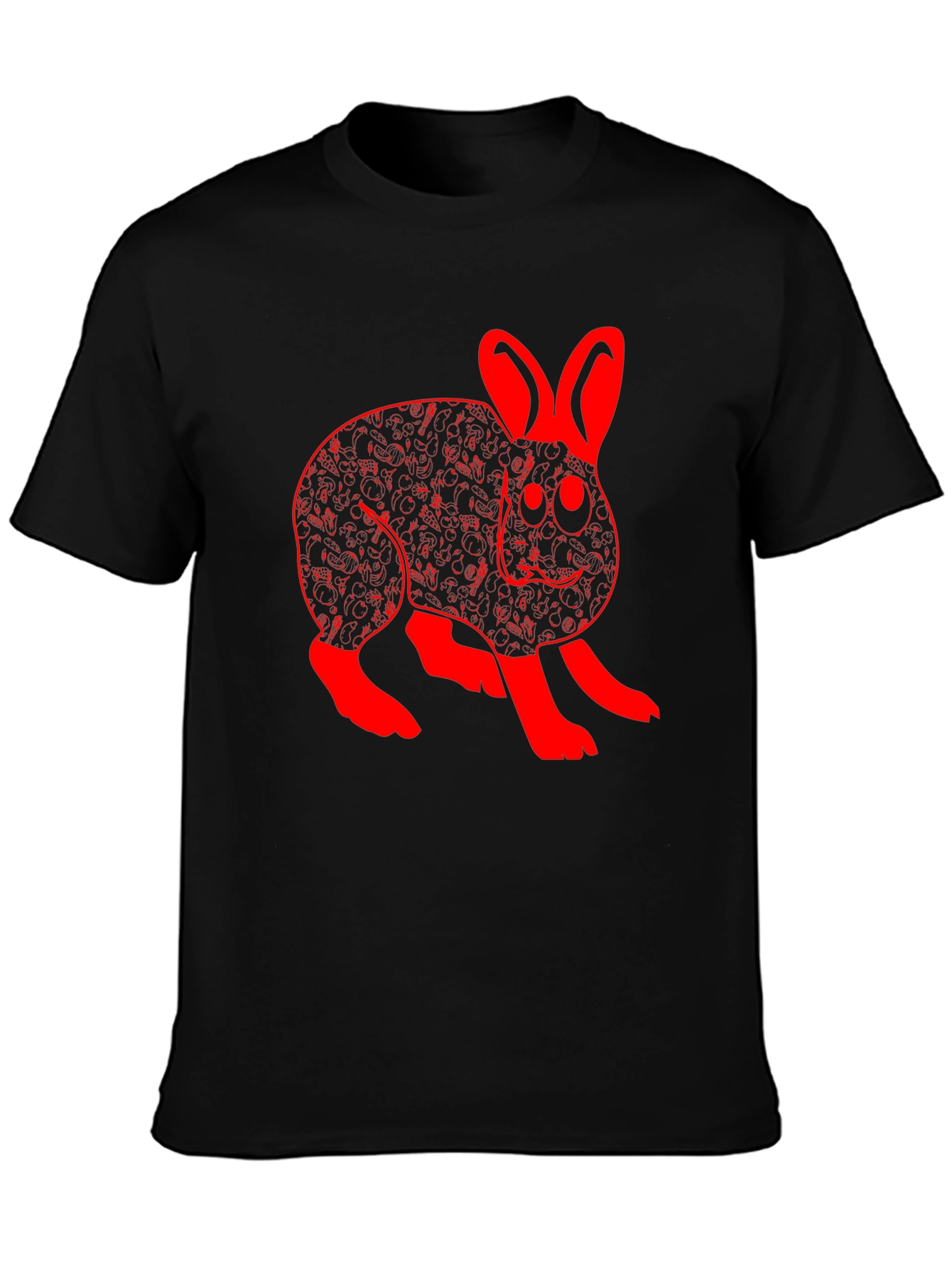 Rabbit Graphic Black T-Shirt