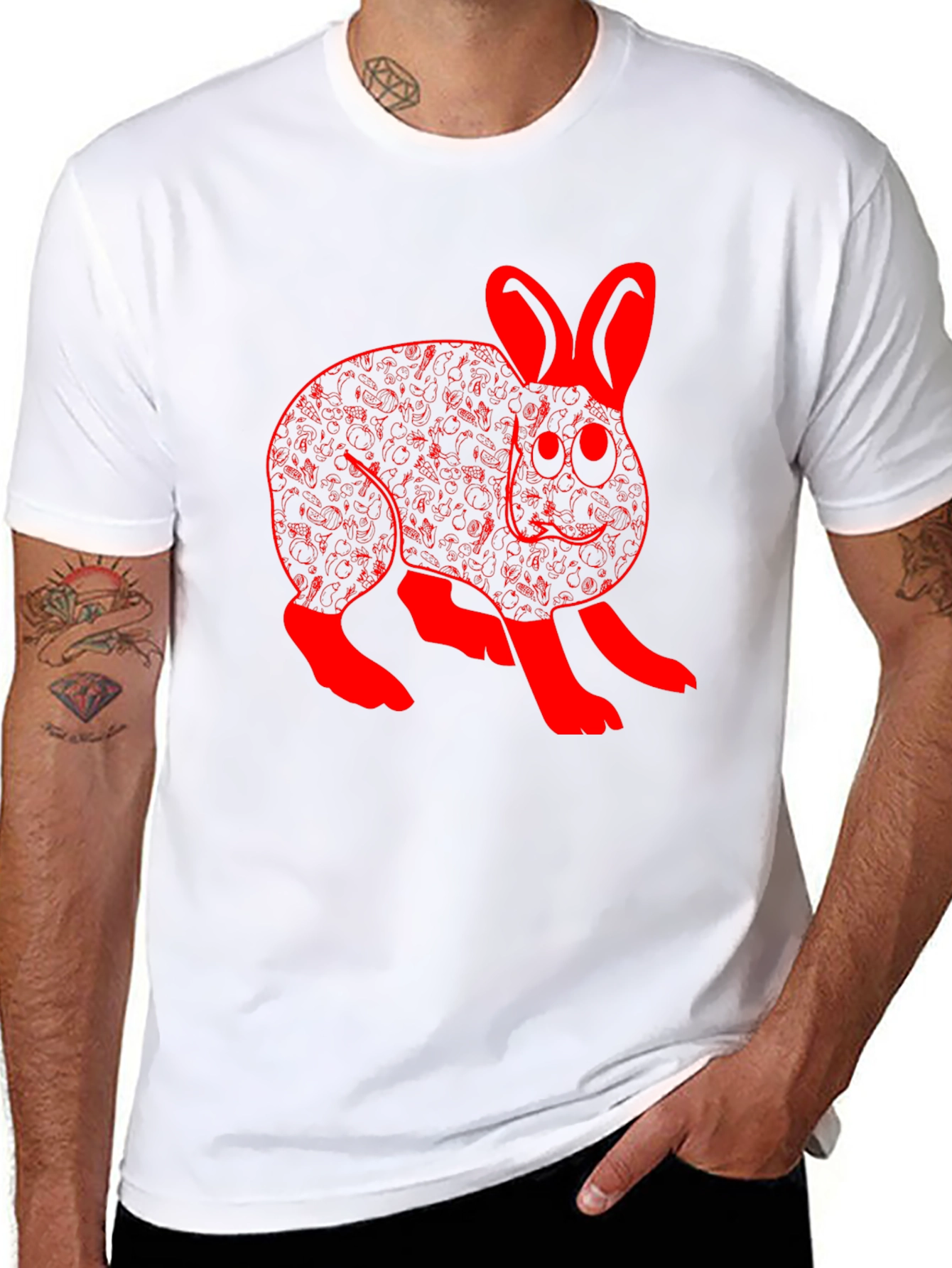 Rabbit Graphic Black T-Shirt