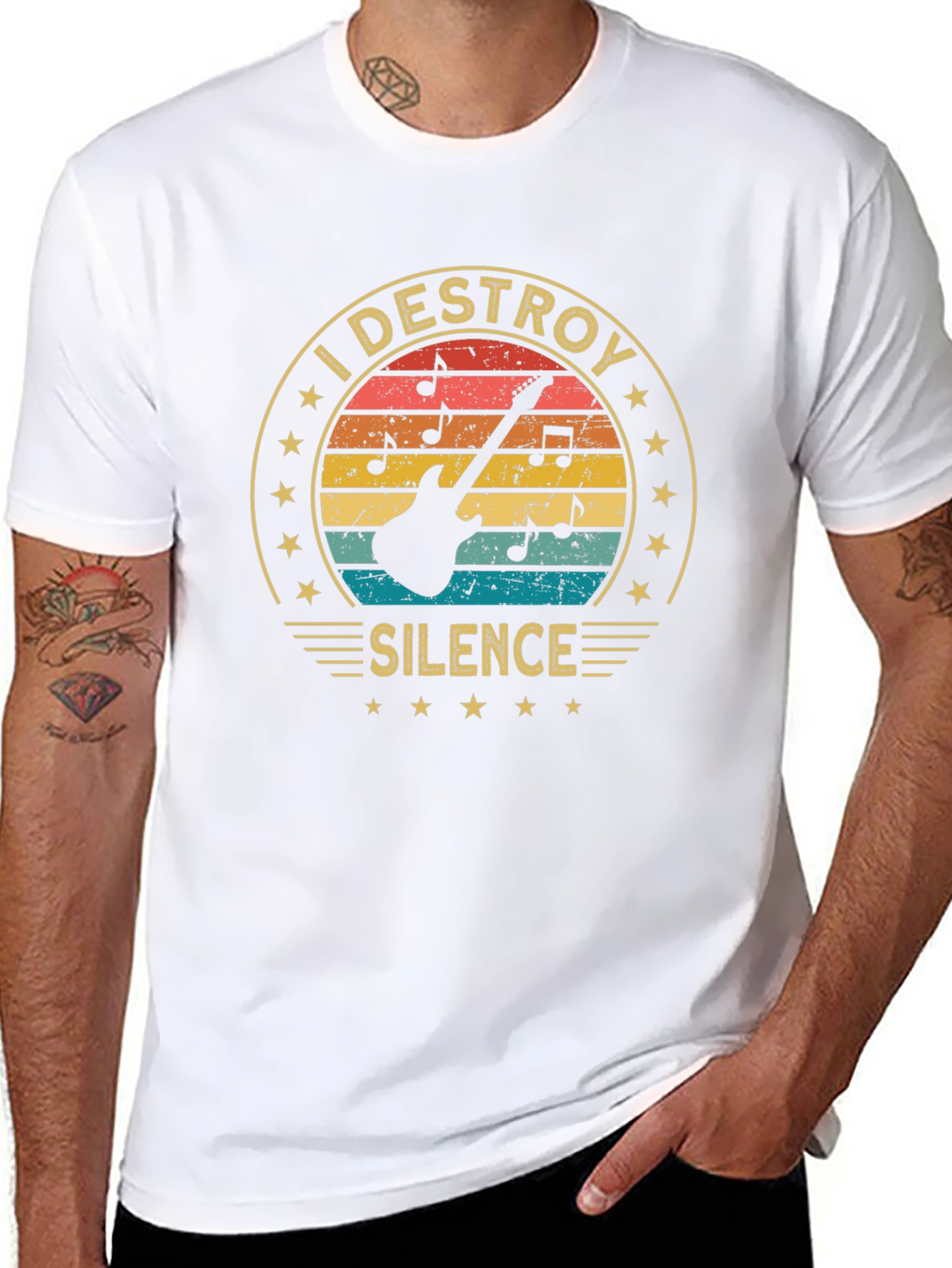I Destroy Silence Retro Graphic T-Shirt