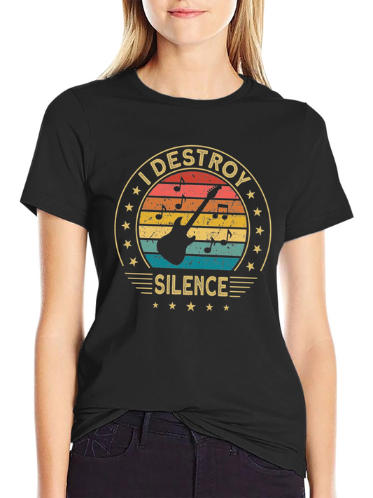 I Destroy Silence Retro Graphic T-Shirt