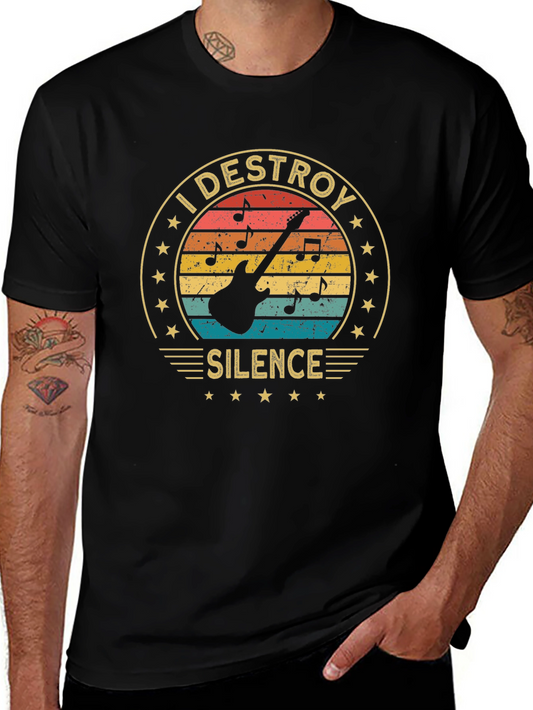 I Destroy Silence Retro Graphic T-Shirt