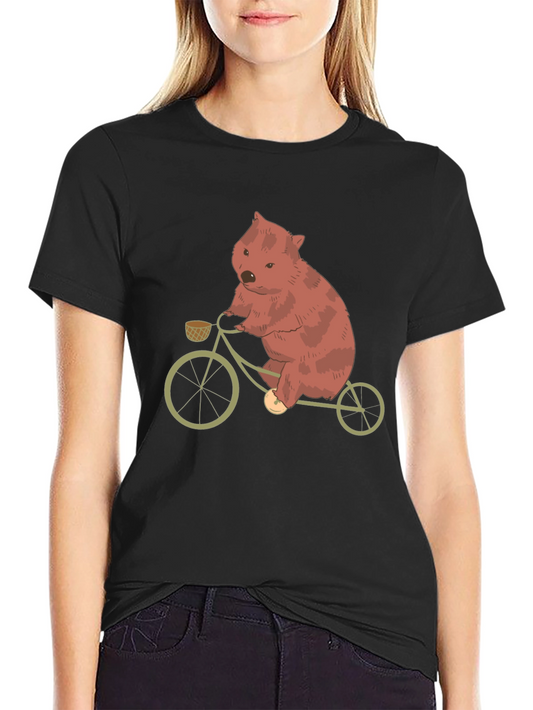 Wombat on Bike Graphic Tee - Black