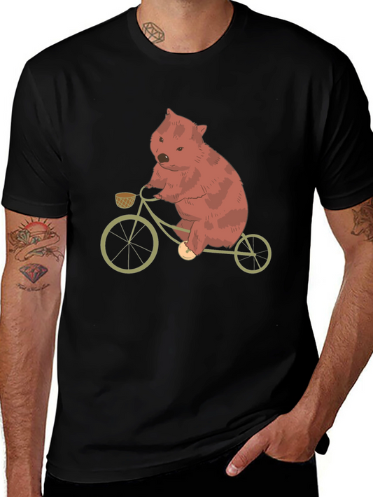 Wombat on Bike Graphic Tee - Black