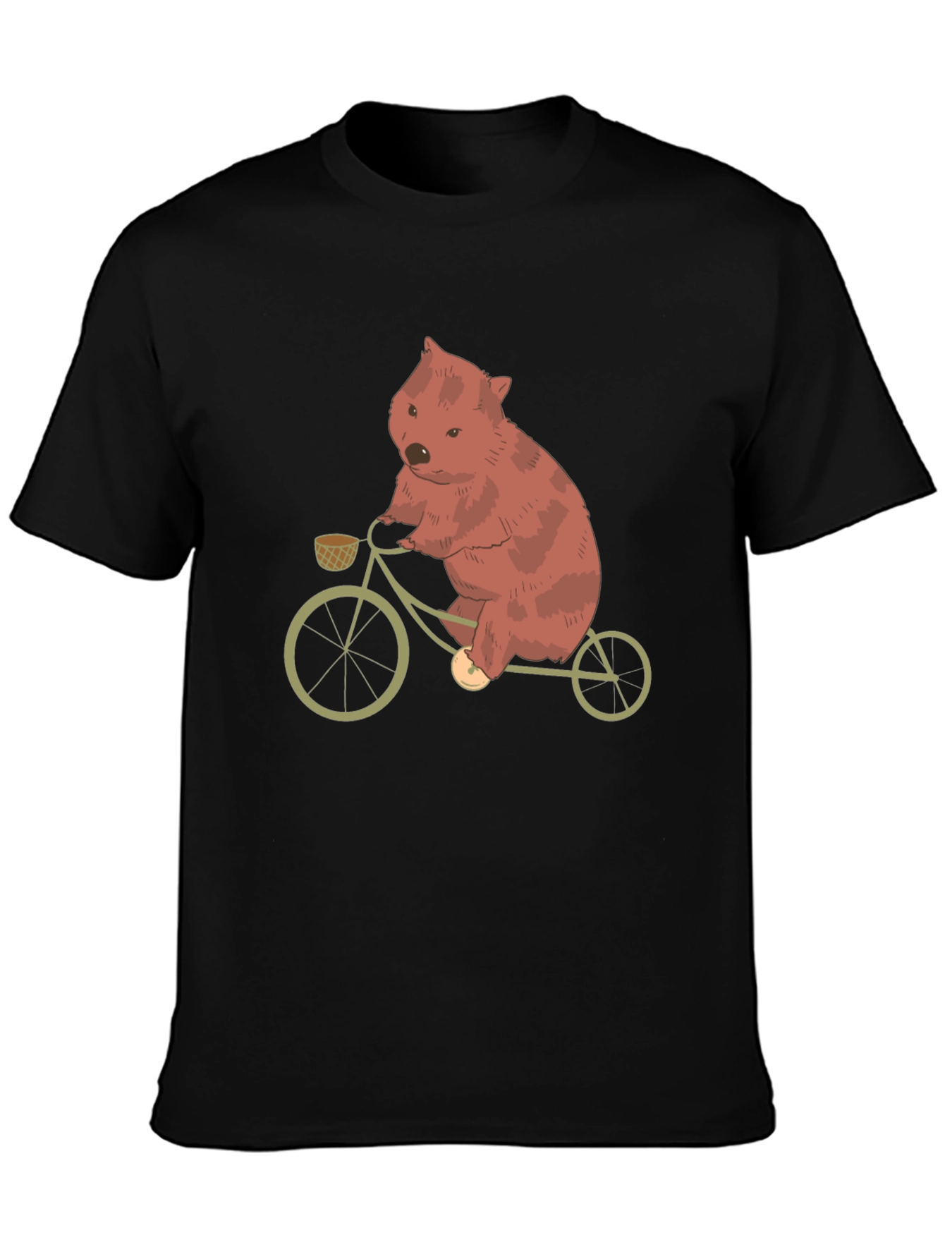 Wombat on Bike Graphic Tee - Black
