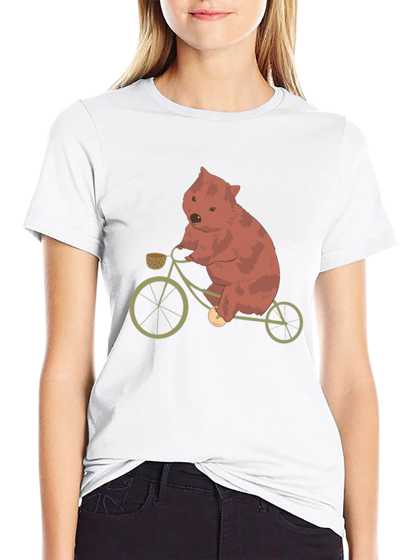 Wombat on Bike Graphic Tee - Black