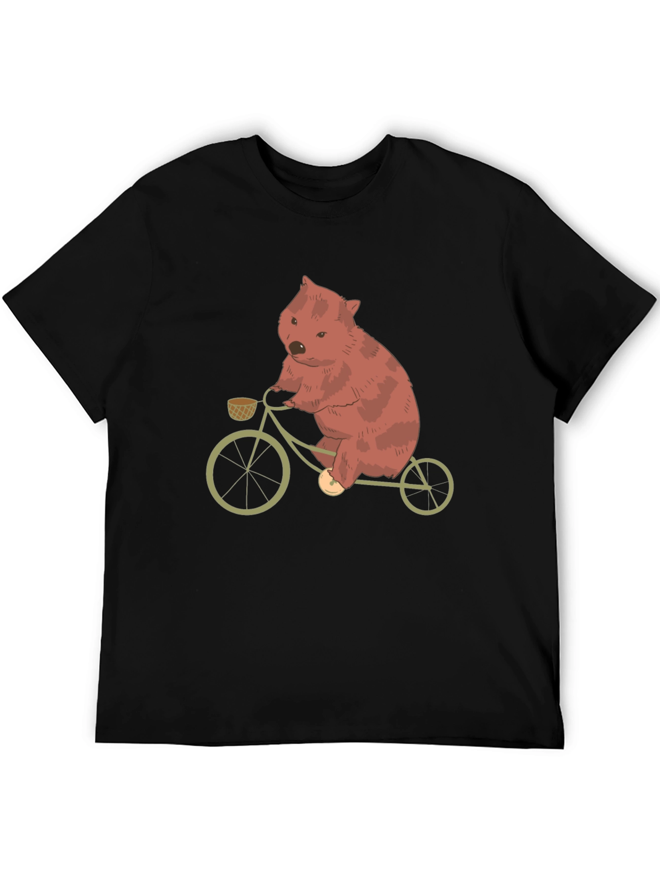 Wombat on Bike Graphic Tee - Black