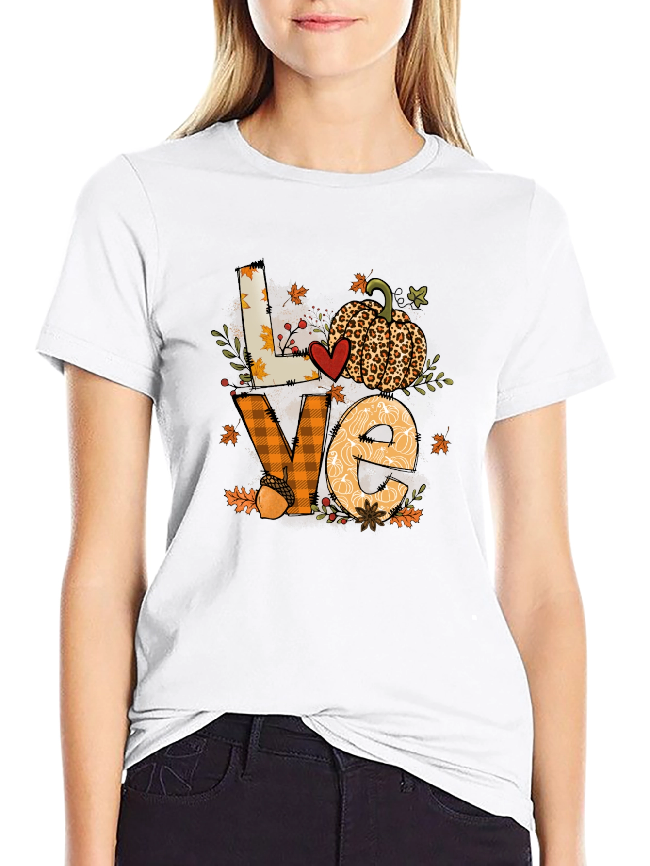 Fall Love Pumpkin Graphic T-Shirt