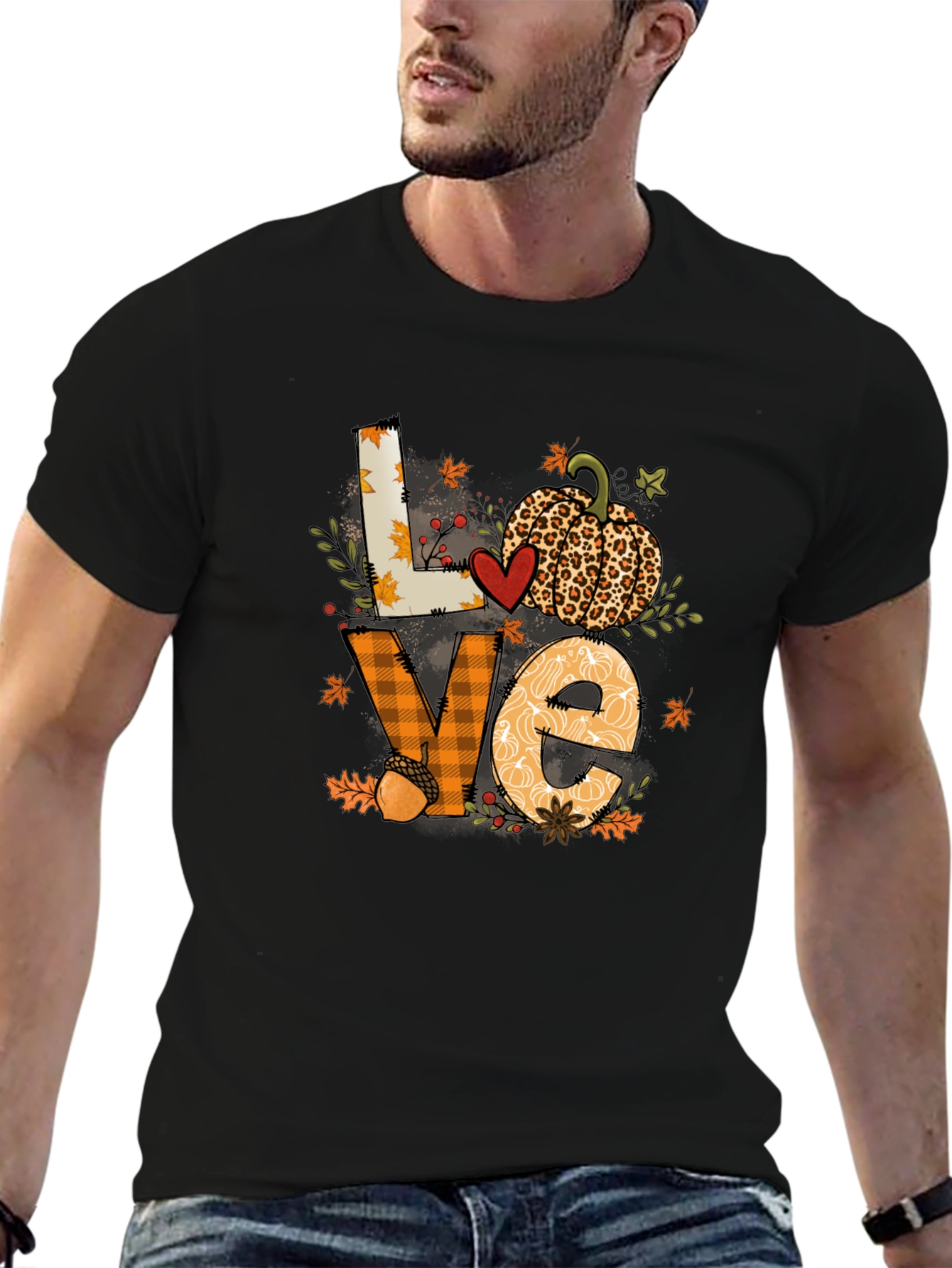 Fall Love Pumpkin Graphic T-Shirt