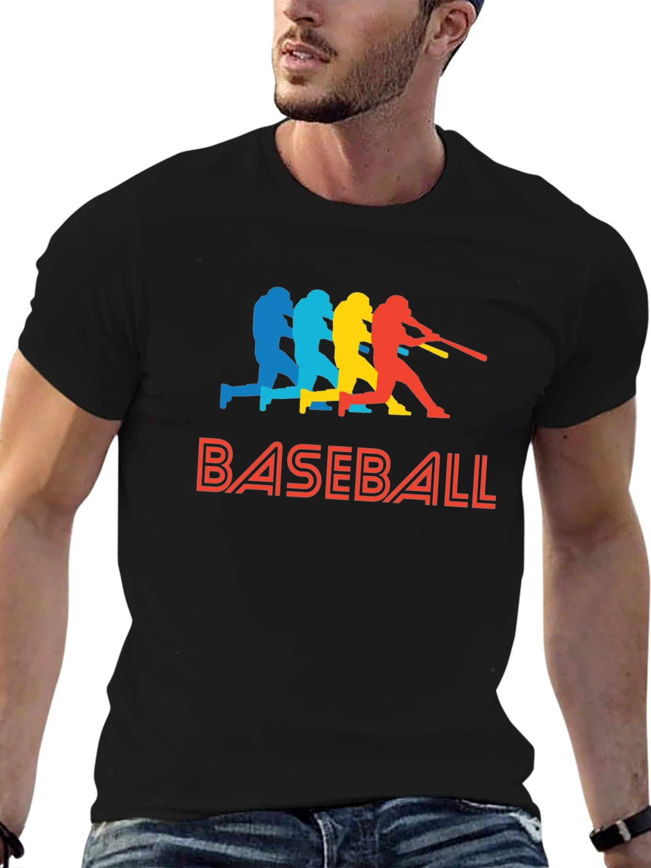 Baseball Batter Graphic Tee - Retro Style