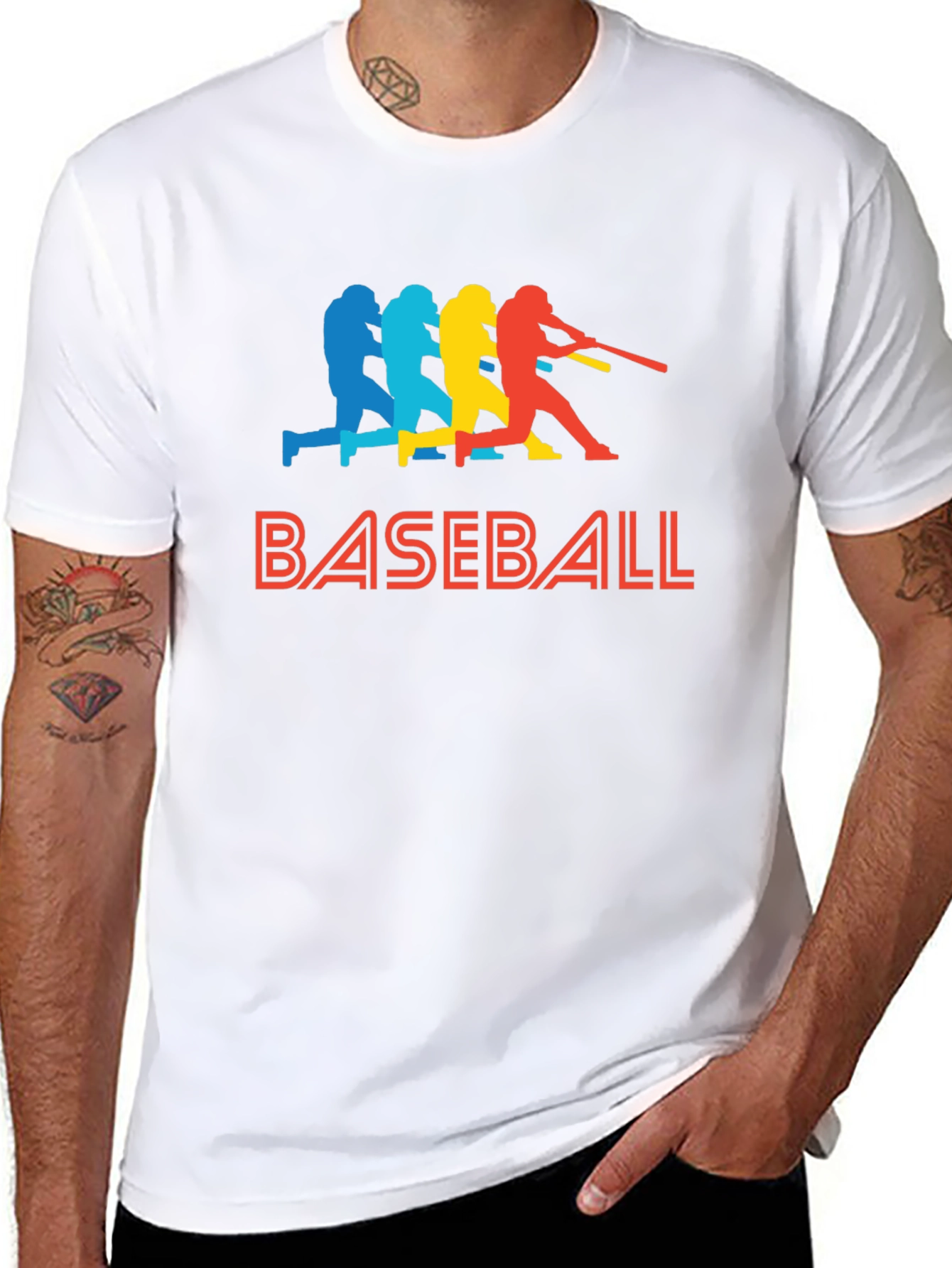 Baseball Batter Graphic Tee - Retro Style