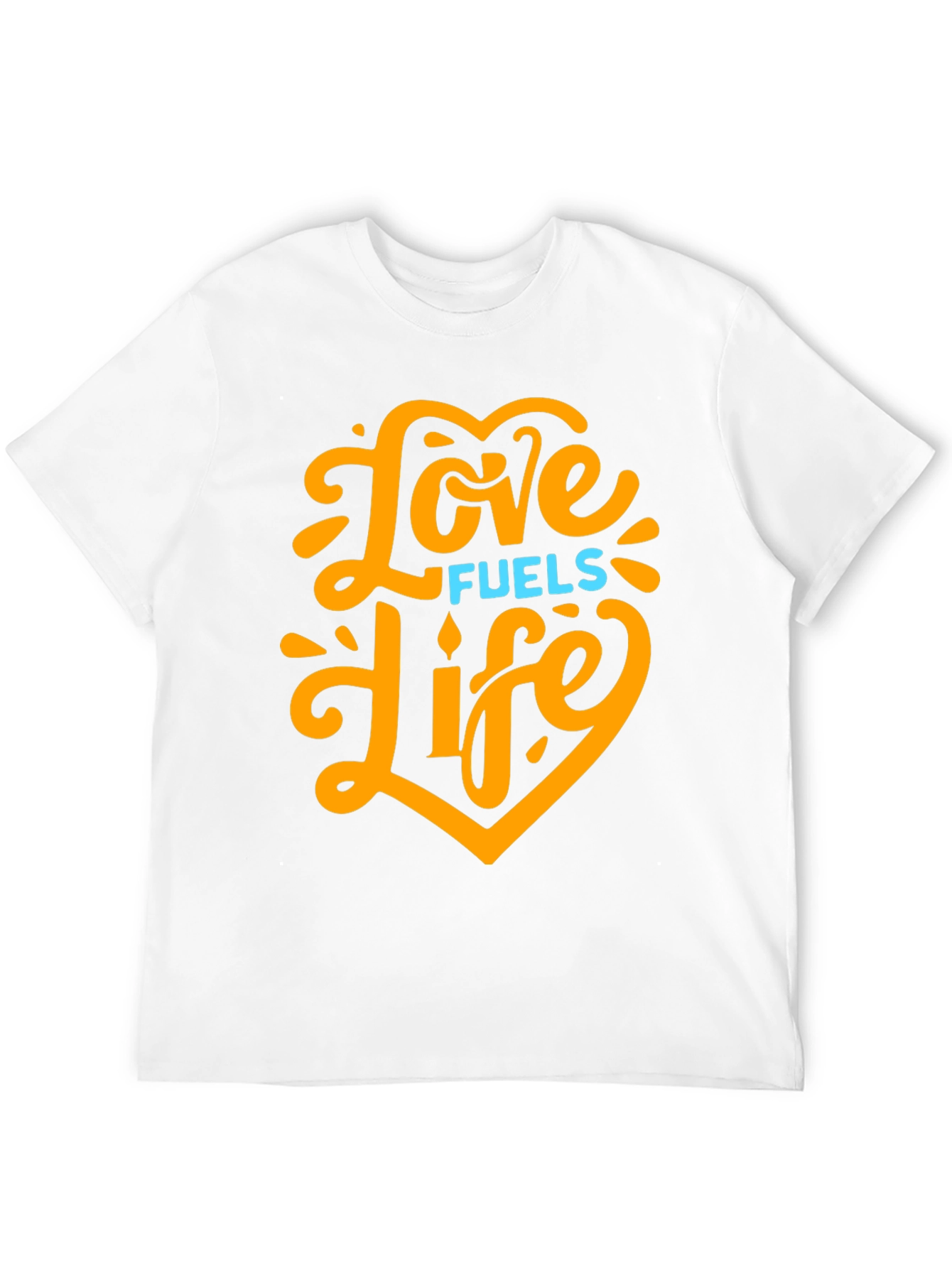 Love Fuels Life Black Graphic T-Shirt