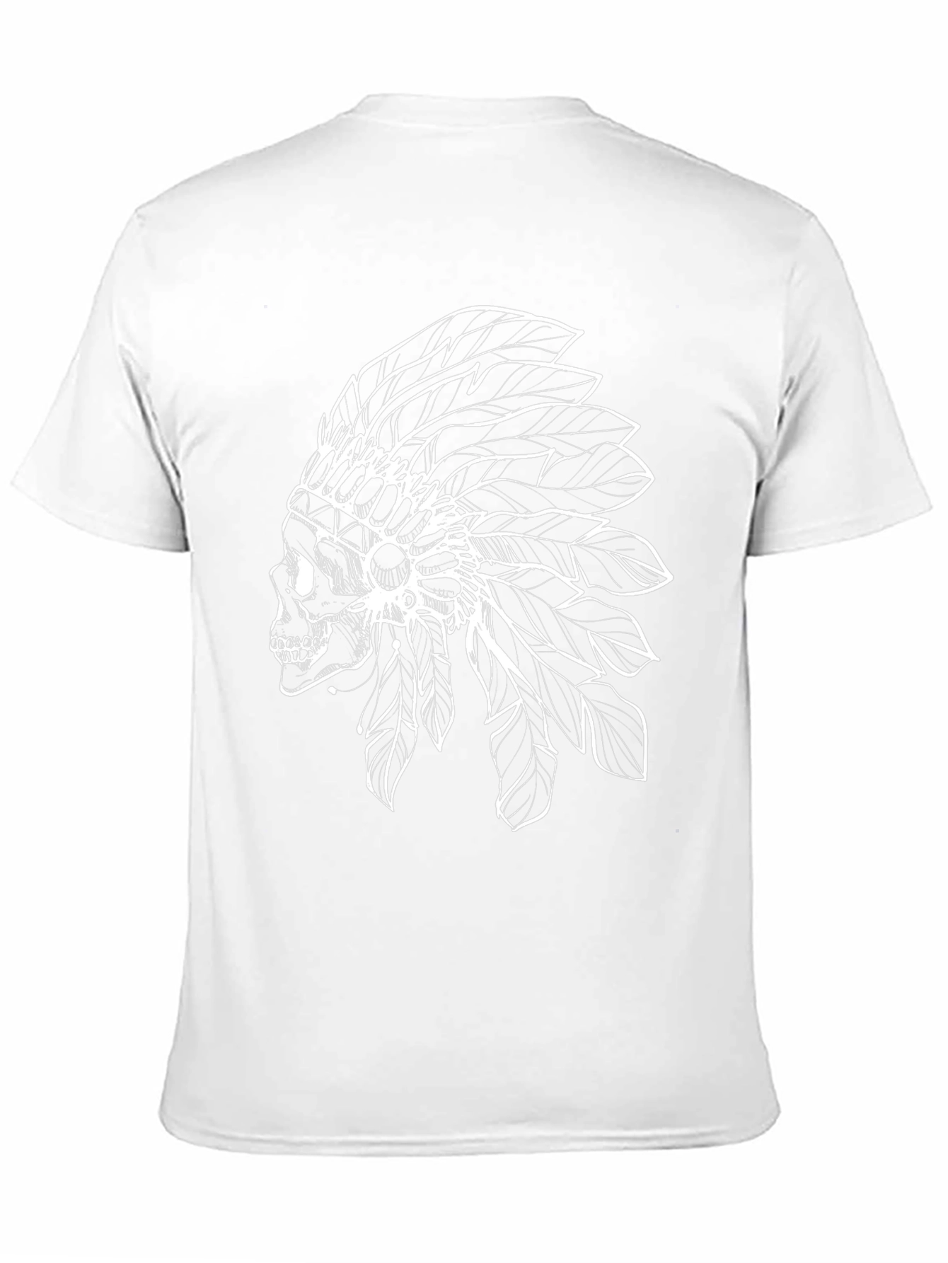 Black T-Shirt with Skull Headdress Design