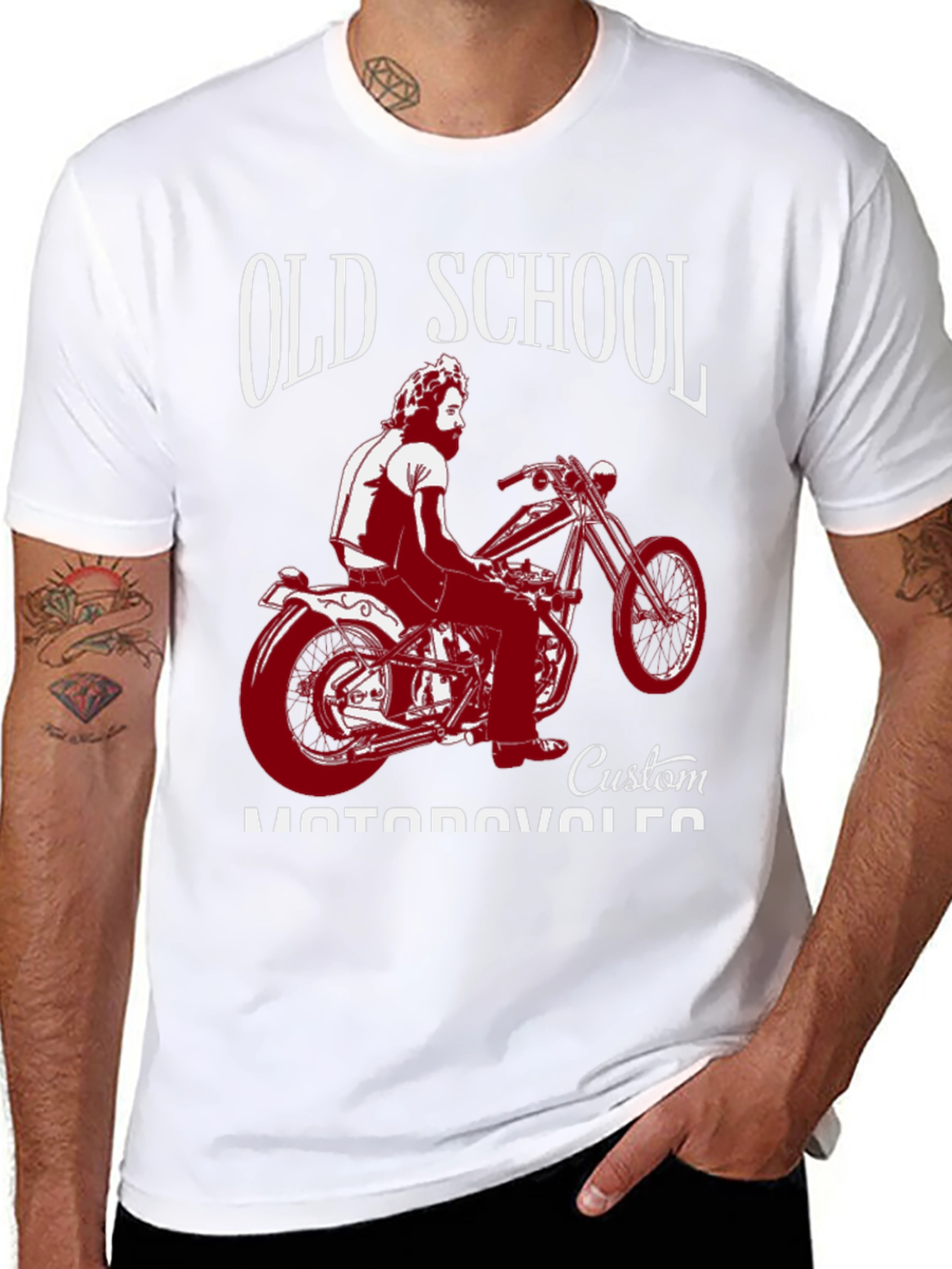 Old School Custom Motorcycle Graphic T-Shirt