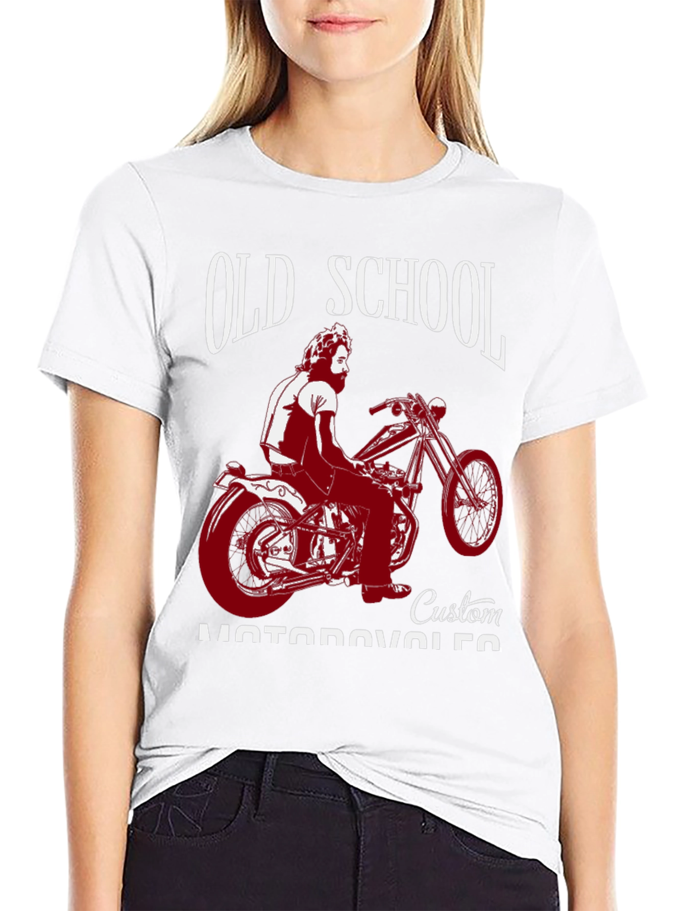Old School Custom Motorcycle Graphic T-Shirt