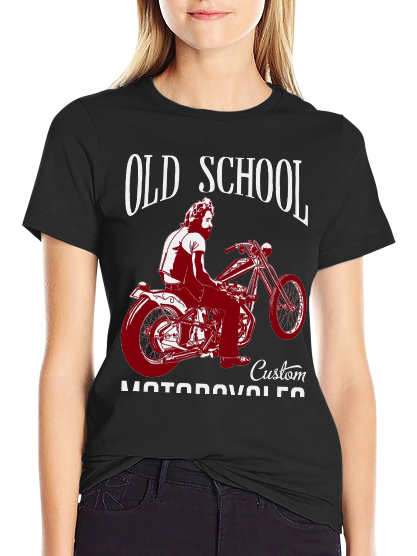 Old School Custom Motorcycle Graphic T-Shirt