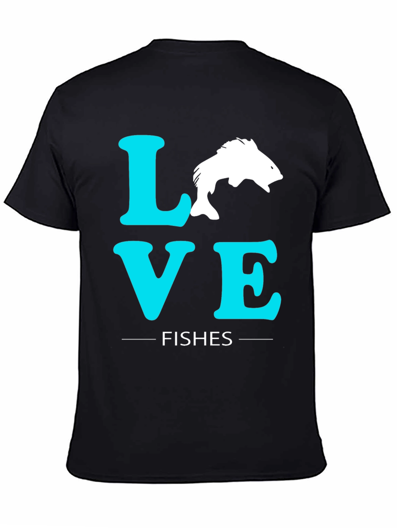 Love Fishes Graphic Tee - Black Cotton T-Shirt