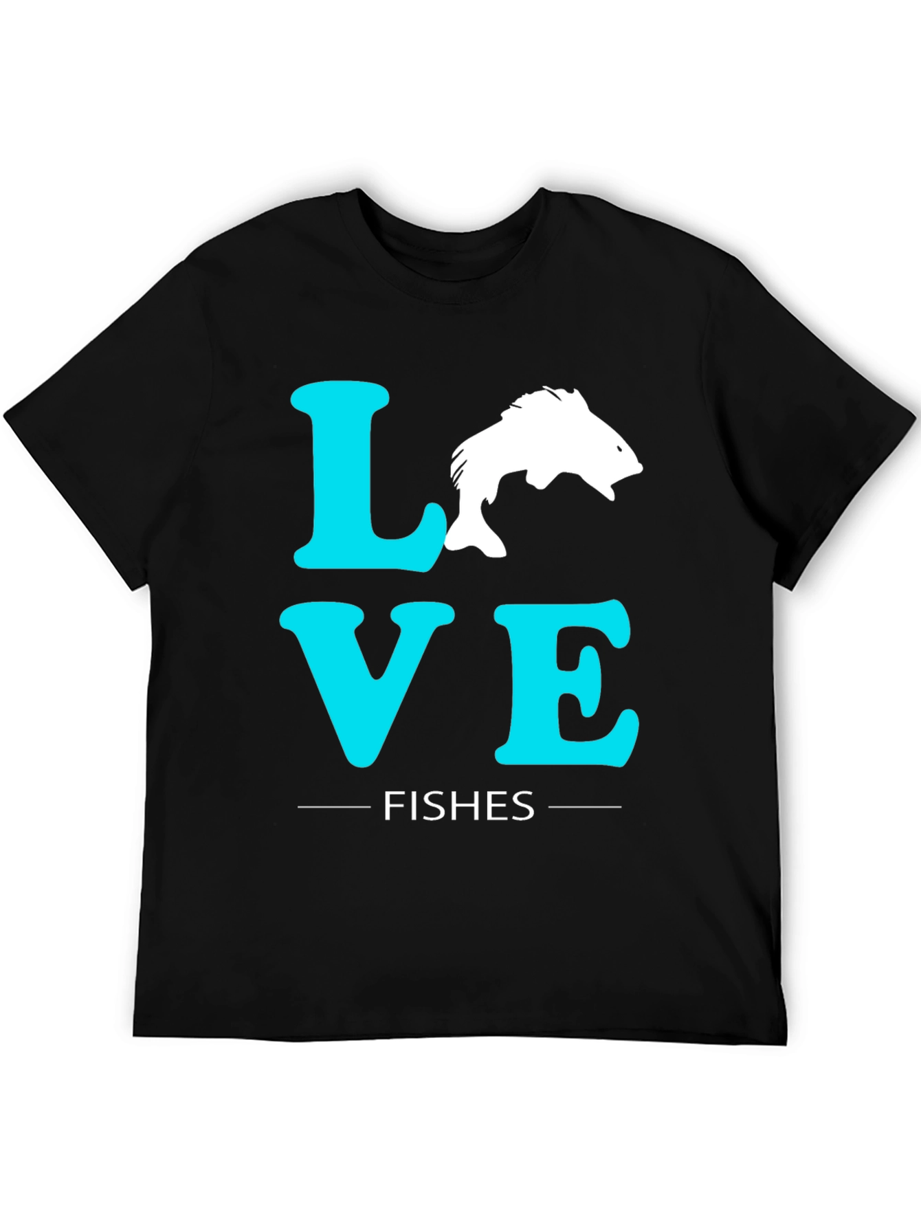 Love Fishes Graphic Tee - Black Cotton T-Shirt